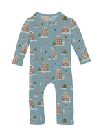 Kickee Pants Stormy Sea Gingerbread Town Coverall