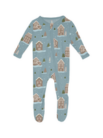 Kickee Pants Stormy Sea Gingerbread Town Footie