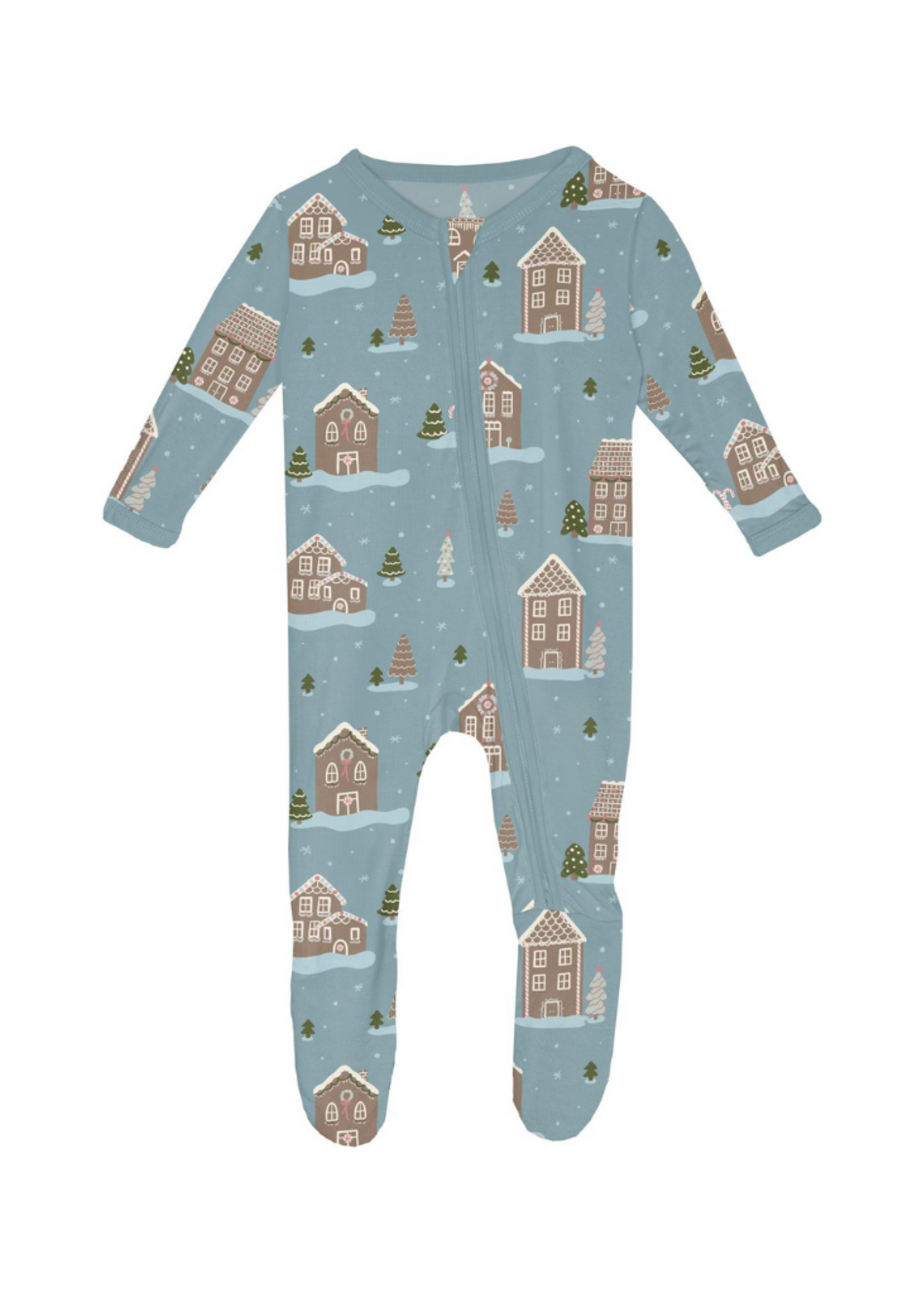 Kickee Pants Stormy Sea Gingerbread Town Footie