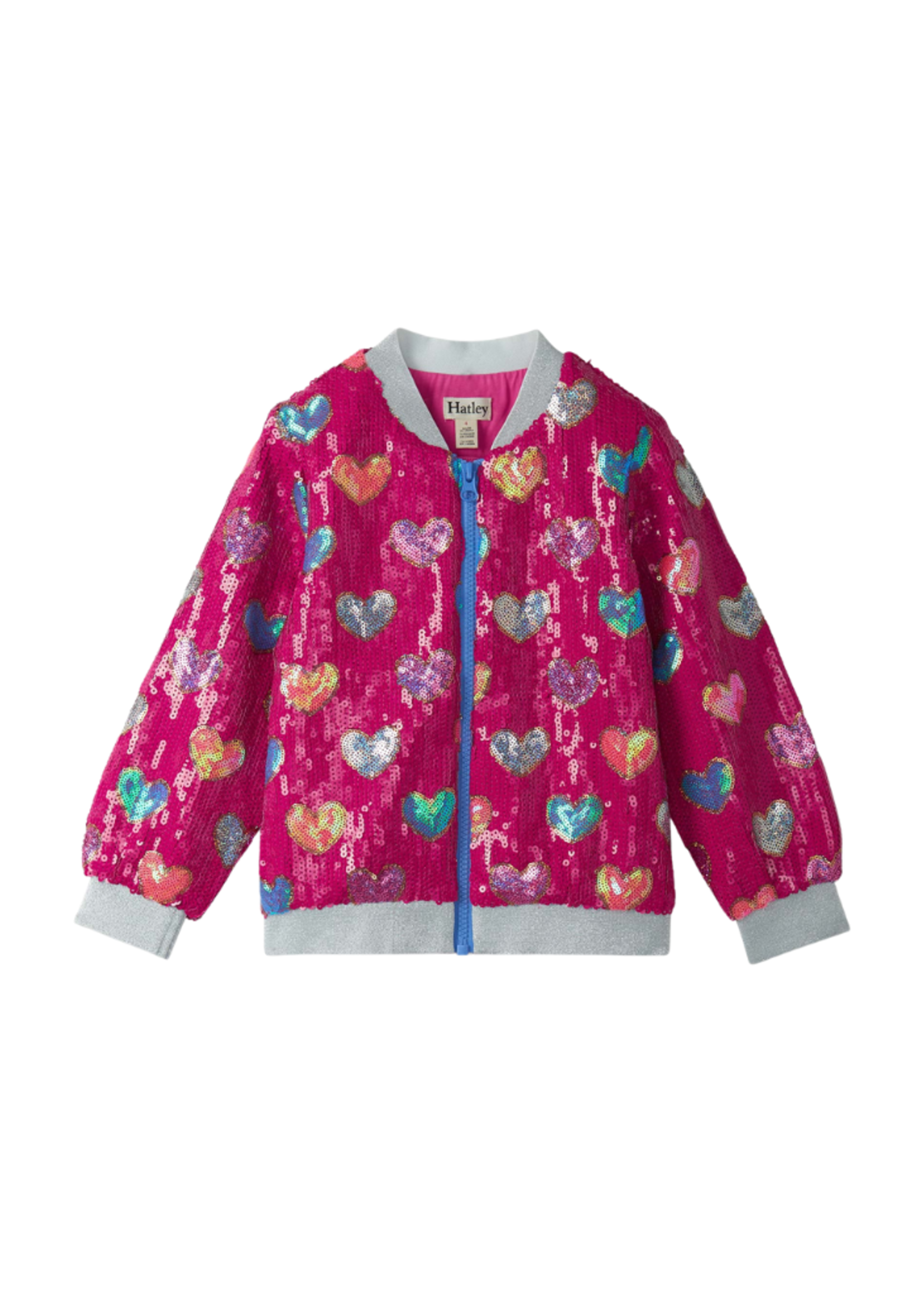 Hatley Pink Heart Sequin Bomber