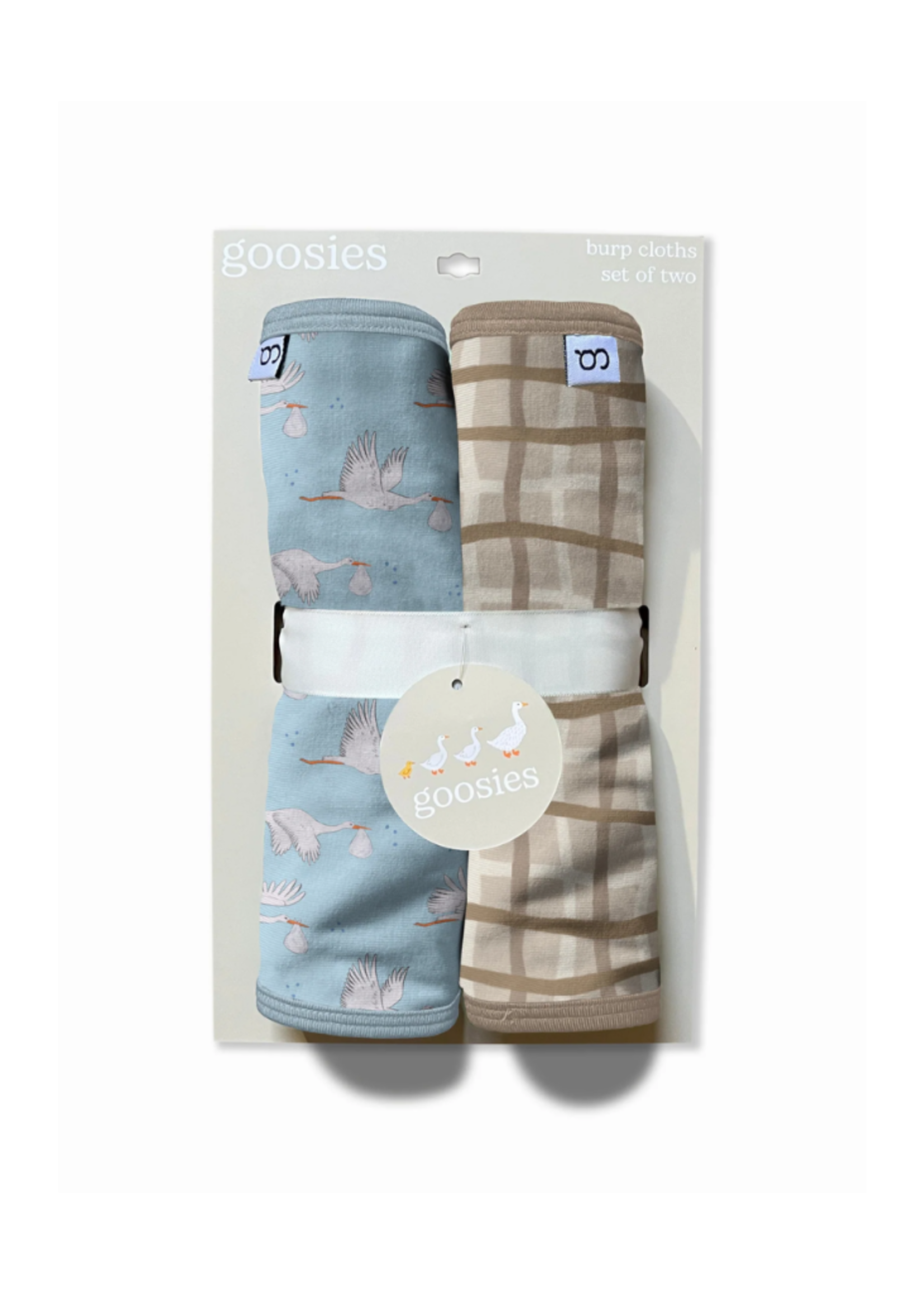 Goosies Burp Cloths - Blue Storks