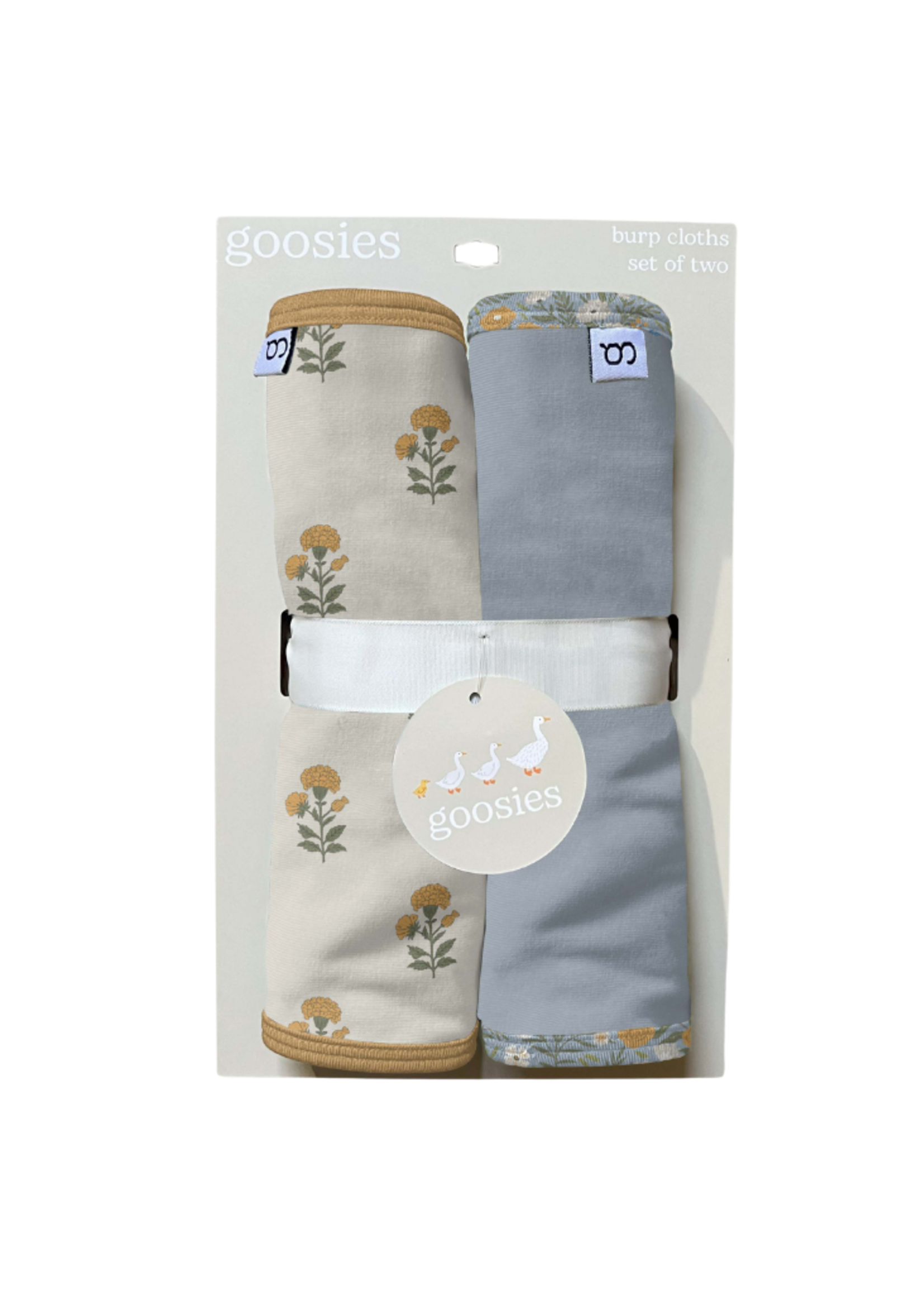 Goosies Burp Cloths - Marigold Block Print