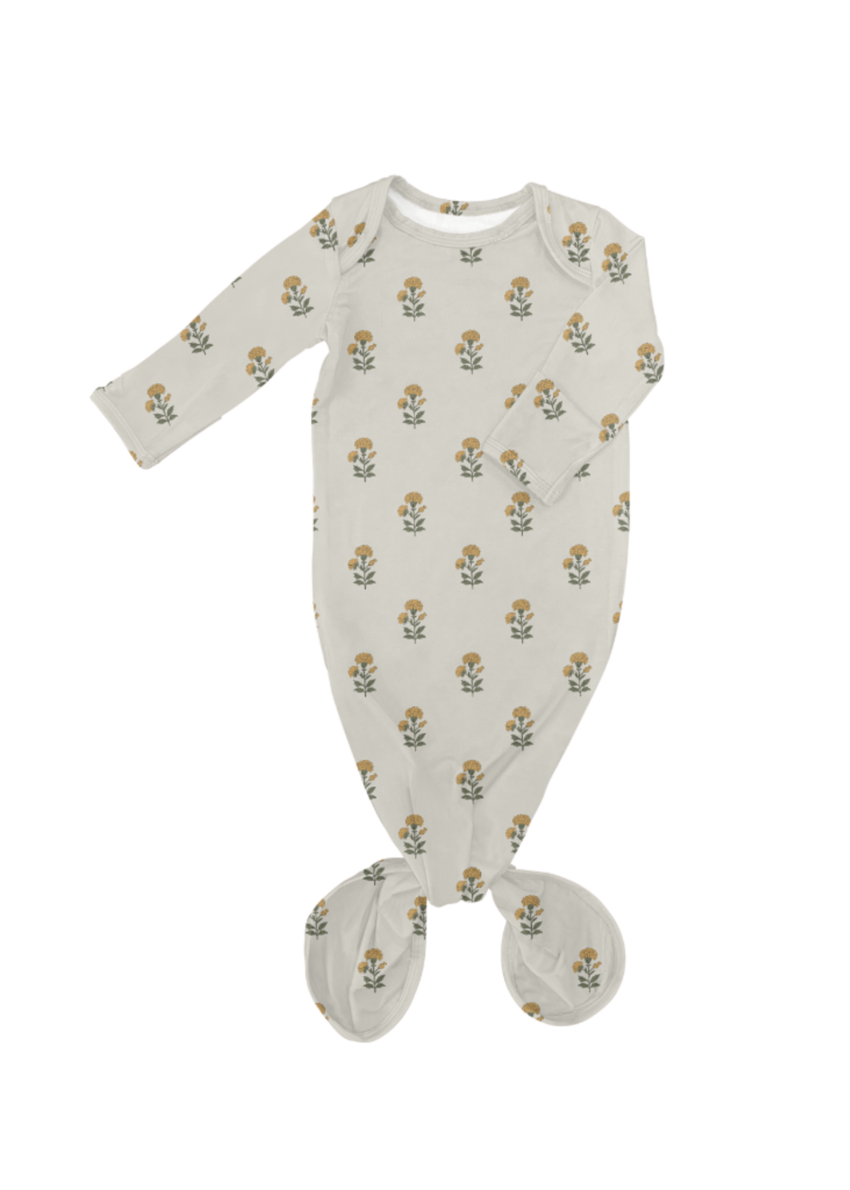 Goosies Knotted Gown - Marigold Block Print