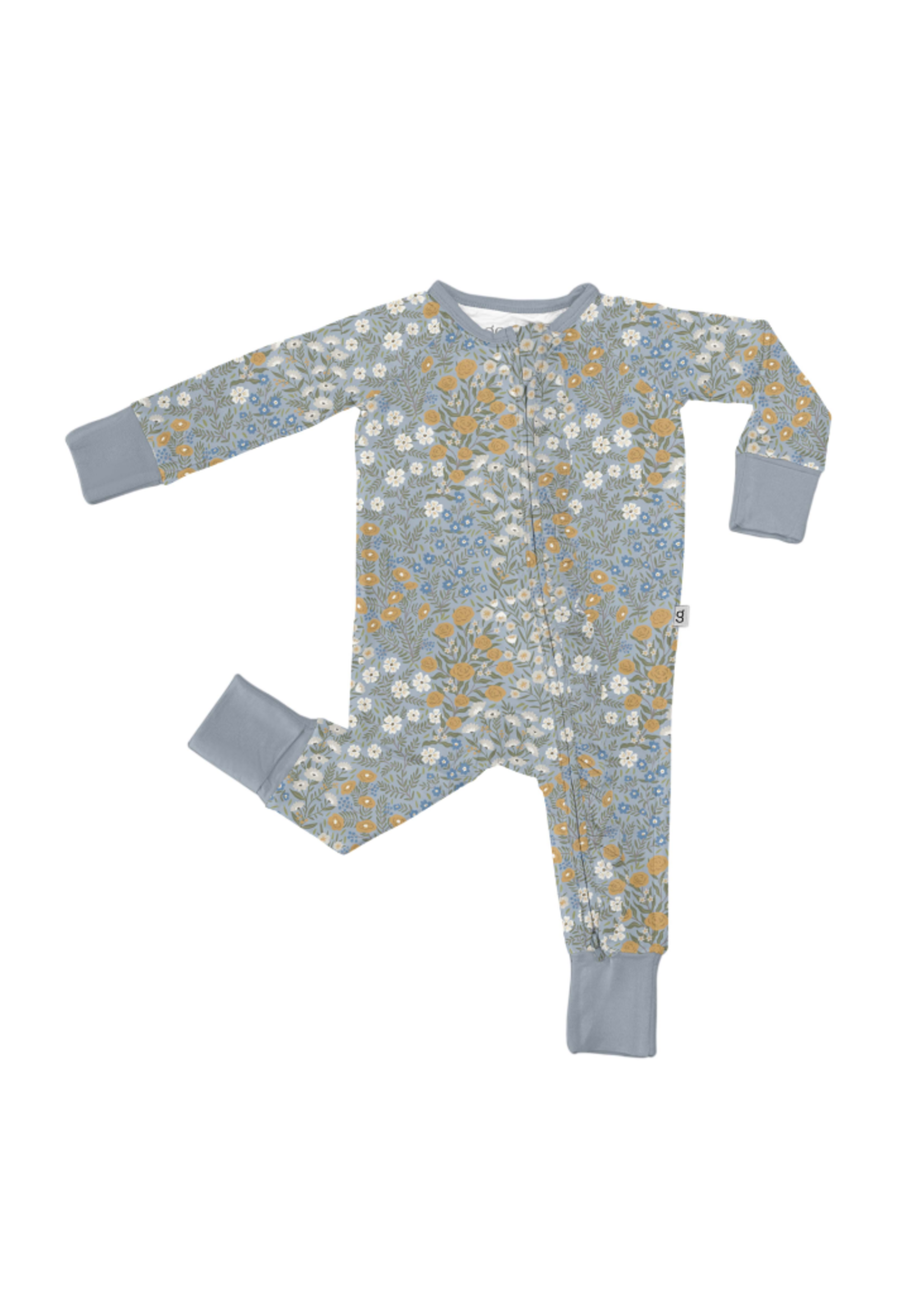 Goosies Zip Pajamas - Blue Meadow