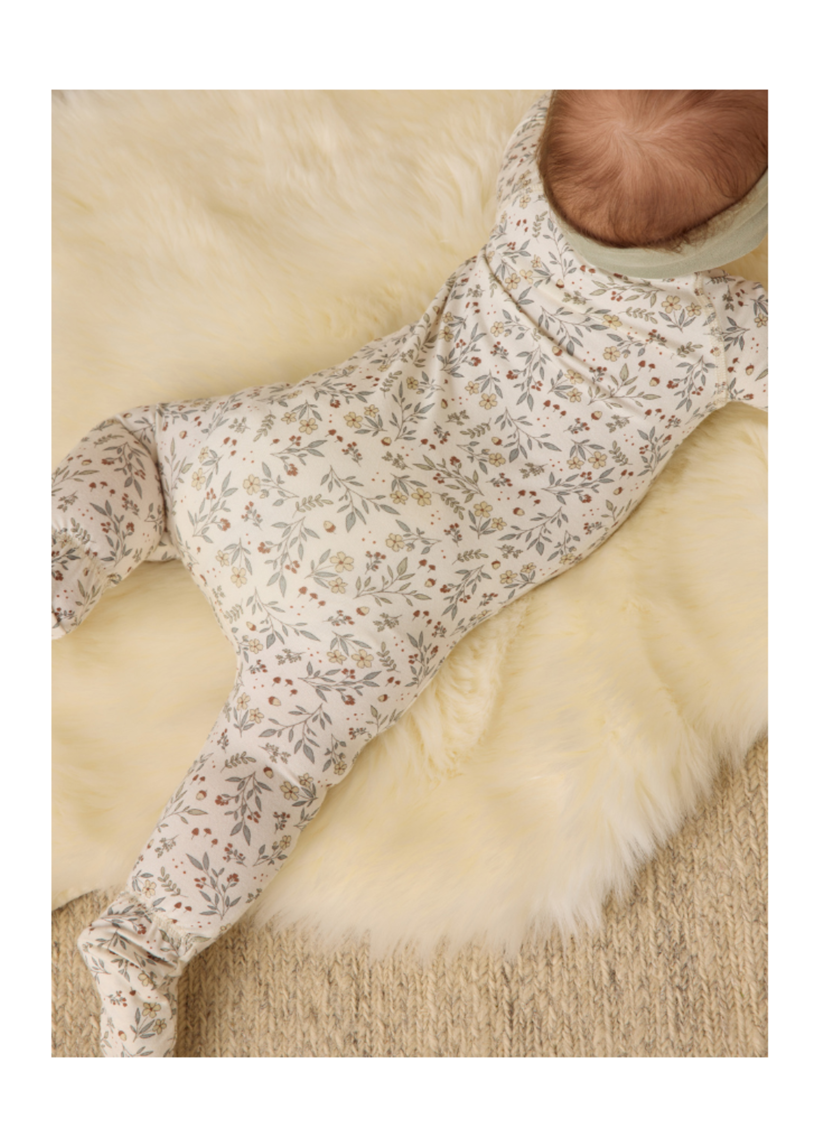 Quincy Mae Bamboo Zip Footie - Woodland