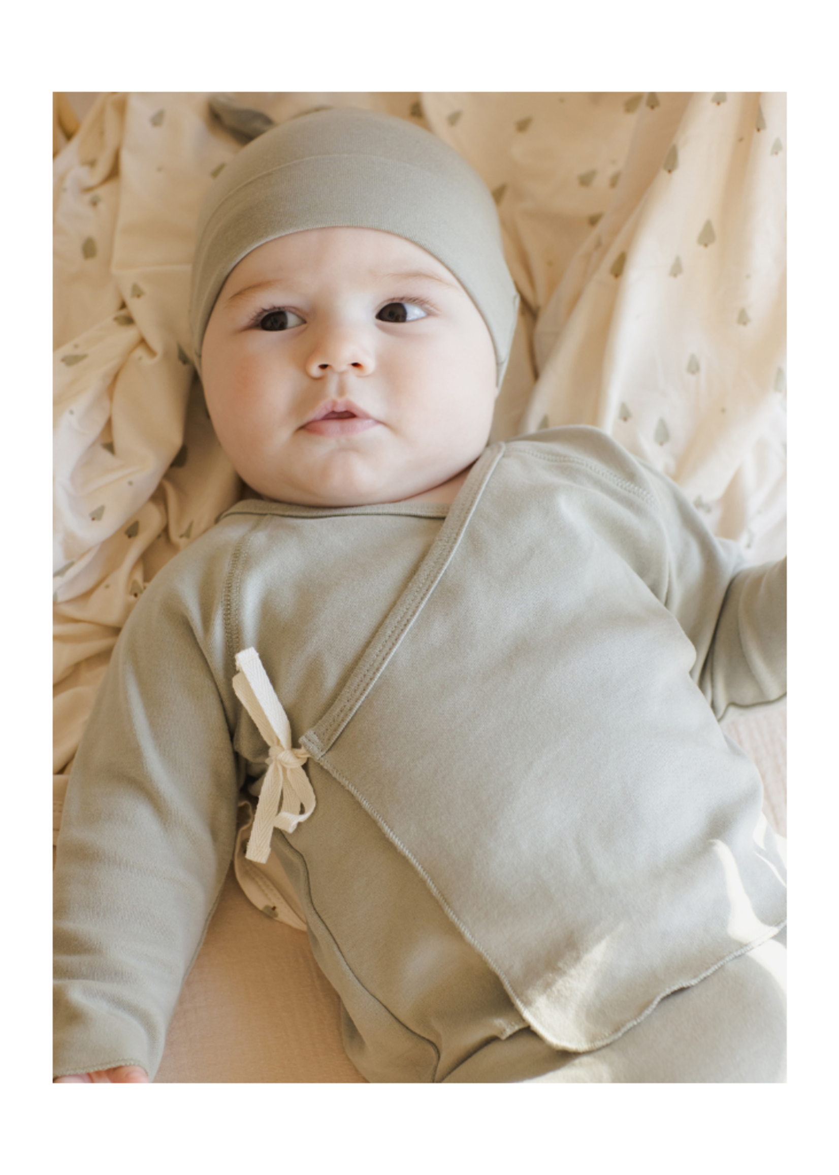 Quincy Mae Wrap Top + Footed Pant Set - Fern