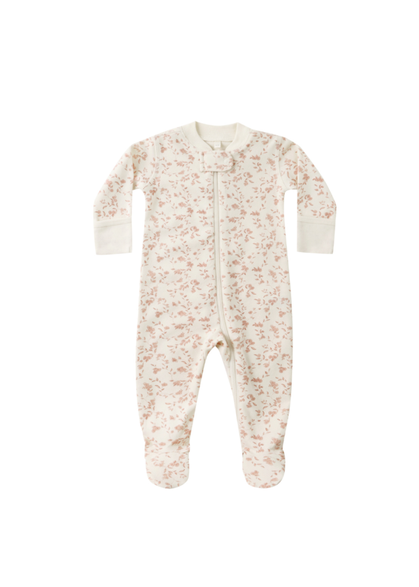 Quincy Mae Zip Long Sleeve Footie - French Garden