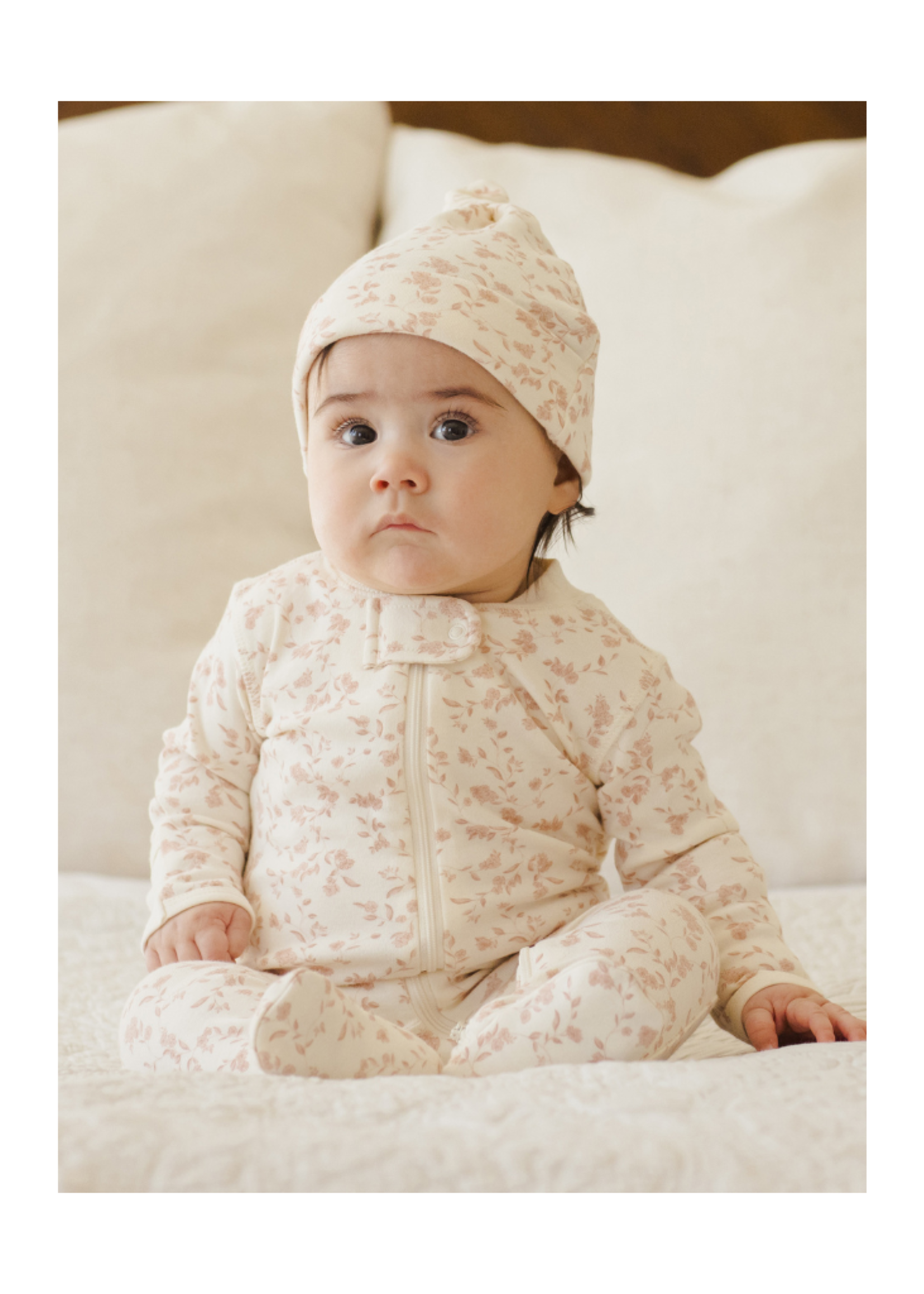 Quincy Mae Zip Long Sleeve Footie - French Garden