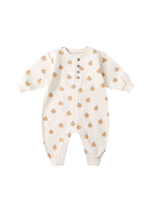 Quincy Mae Relaxed Fleece Jumpsuit - Smiley Pumpkins