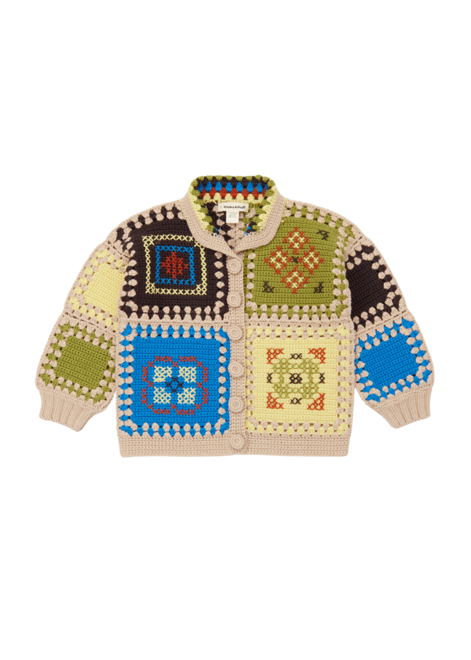Misha & Puff Cross Stitch Crochet Cardigan - Sugarcup Trading