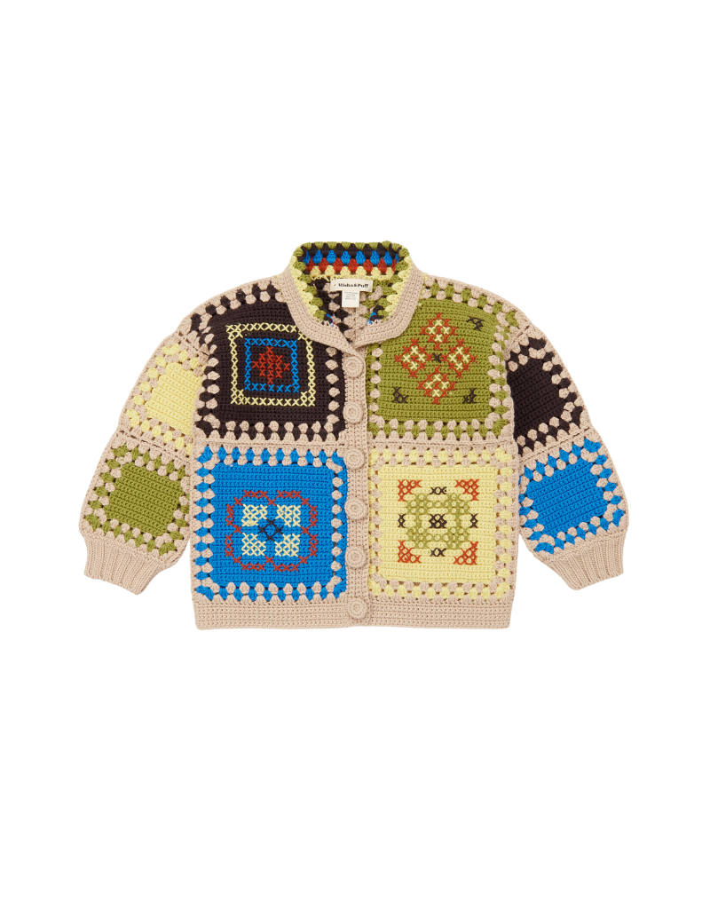 Misha & Puff Cross Stitch Crochet Cardigan - Sugarcup Trading