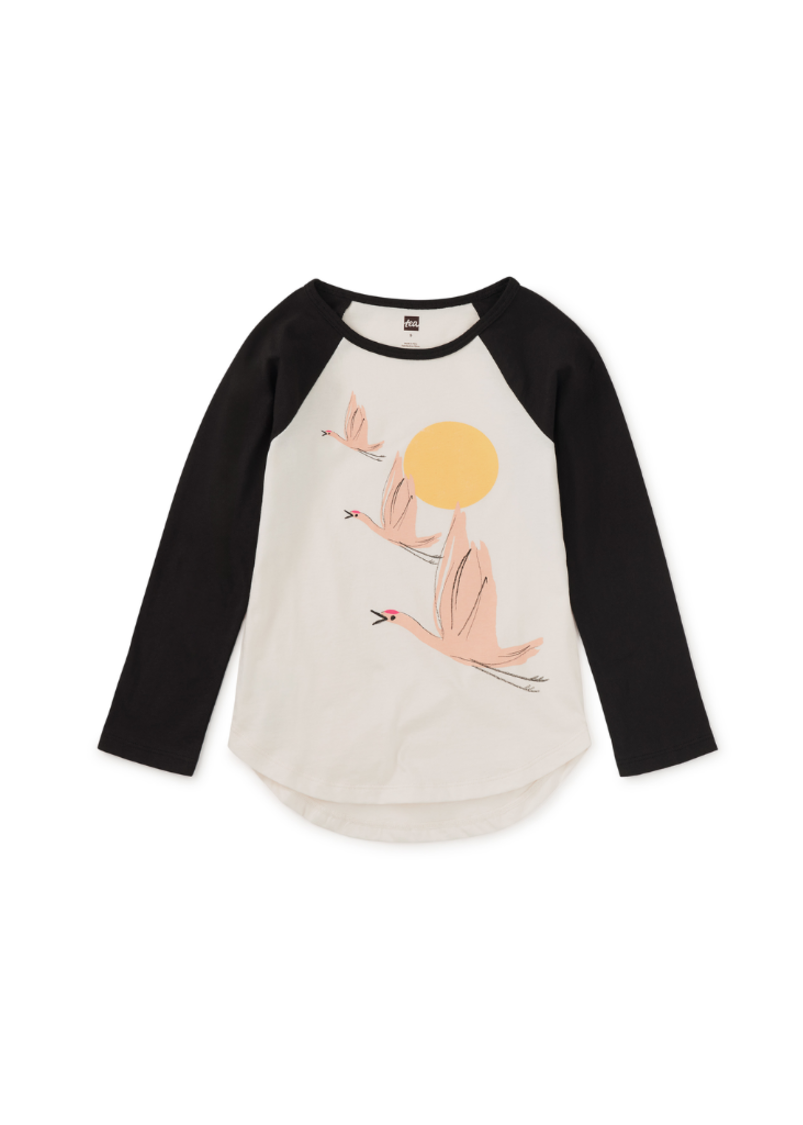 Tea Collection Flying Cranes Graphic Raglan Tee