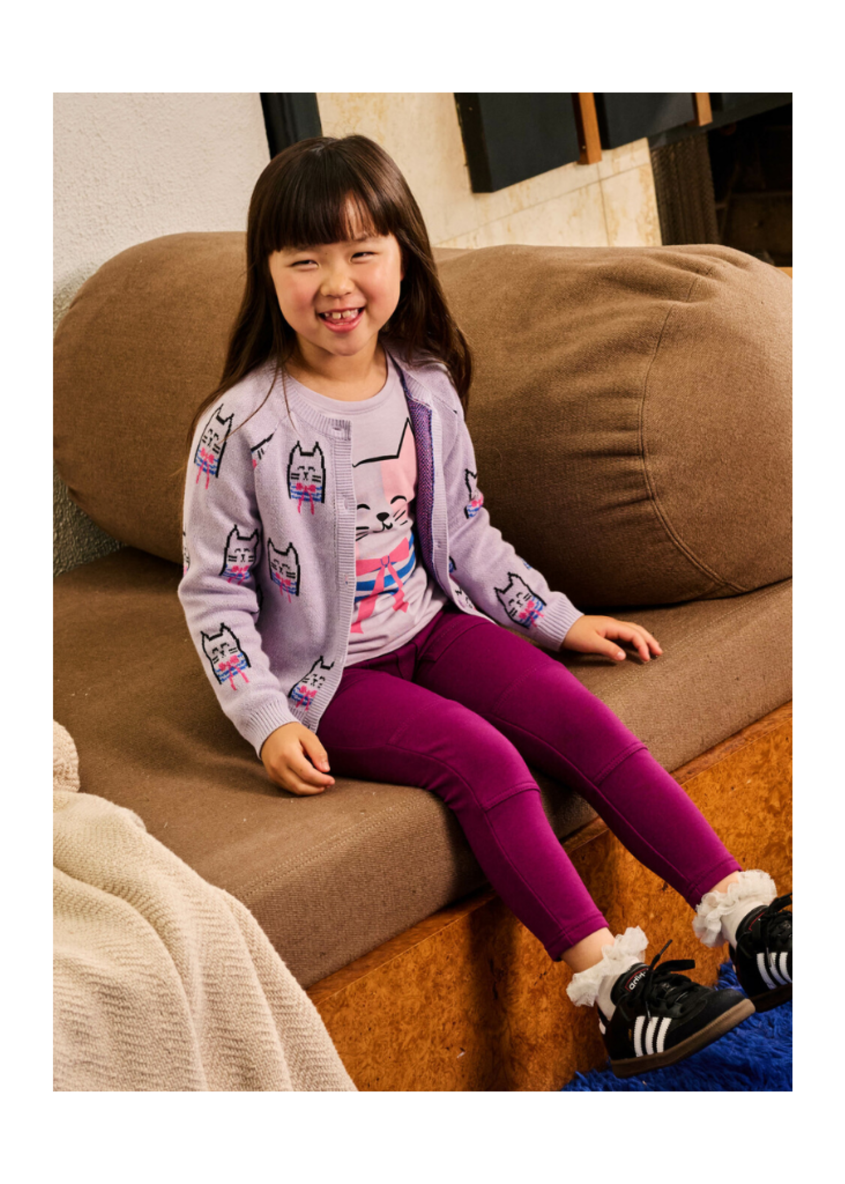 Tea Collection Iconic Bowtie Cats Cardigan