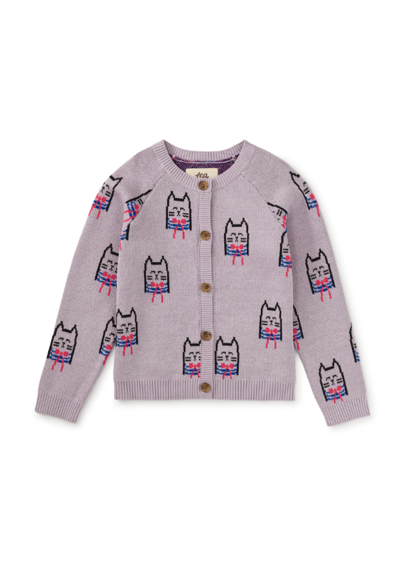 Tea Collection Iconic Bowtie Cats Cardigan