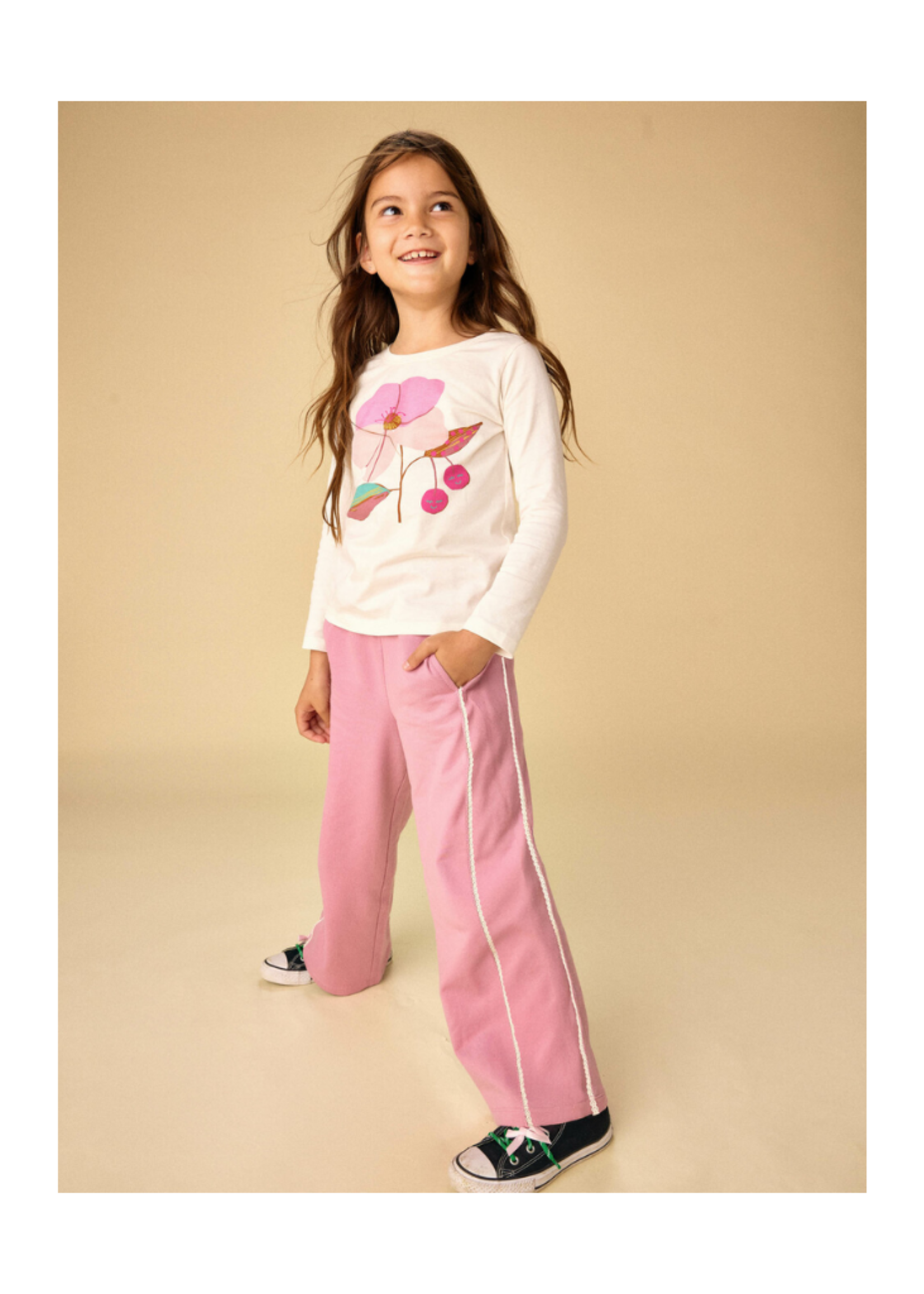 Tea Collection Lace Trim Track Pants