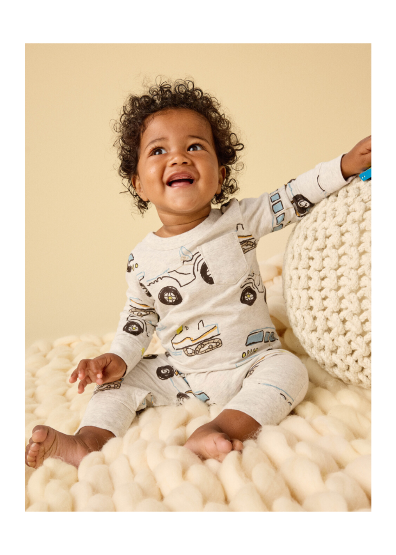 Tea Collection Long Sleeve Pocket Baby Romper