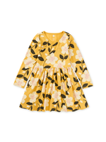 Tea Collection Long Sleeve Wrap Neck Dress