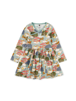 Tea Collection Long Sleeve Wrap Neck Dress