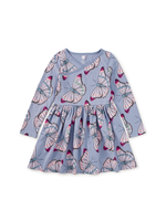 Tea Collection Long Sleeve Wrap Neck Dress