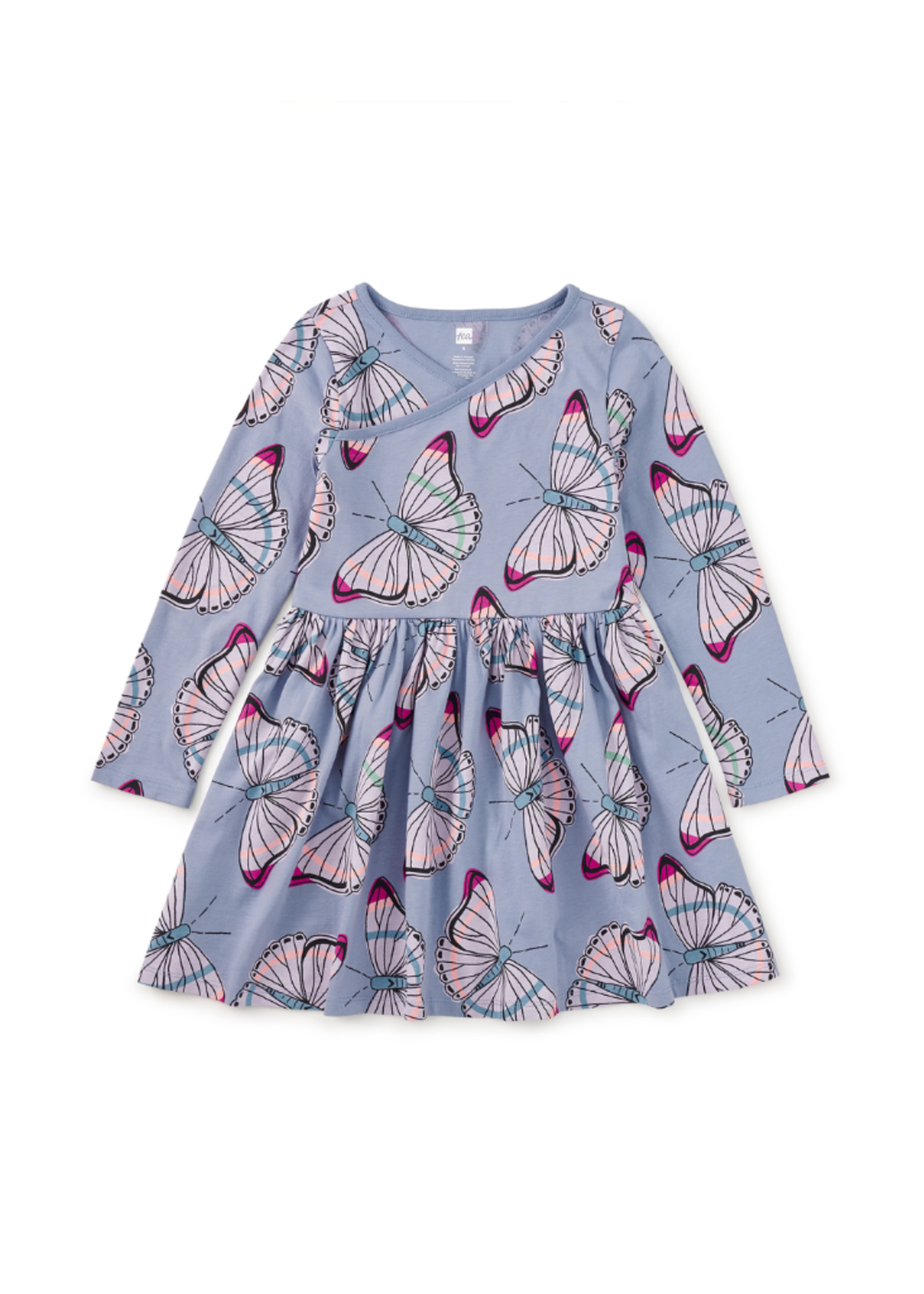 Tea Collection Long Sleeve Wrap Neck Dress