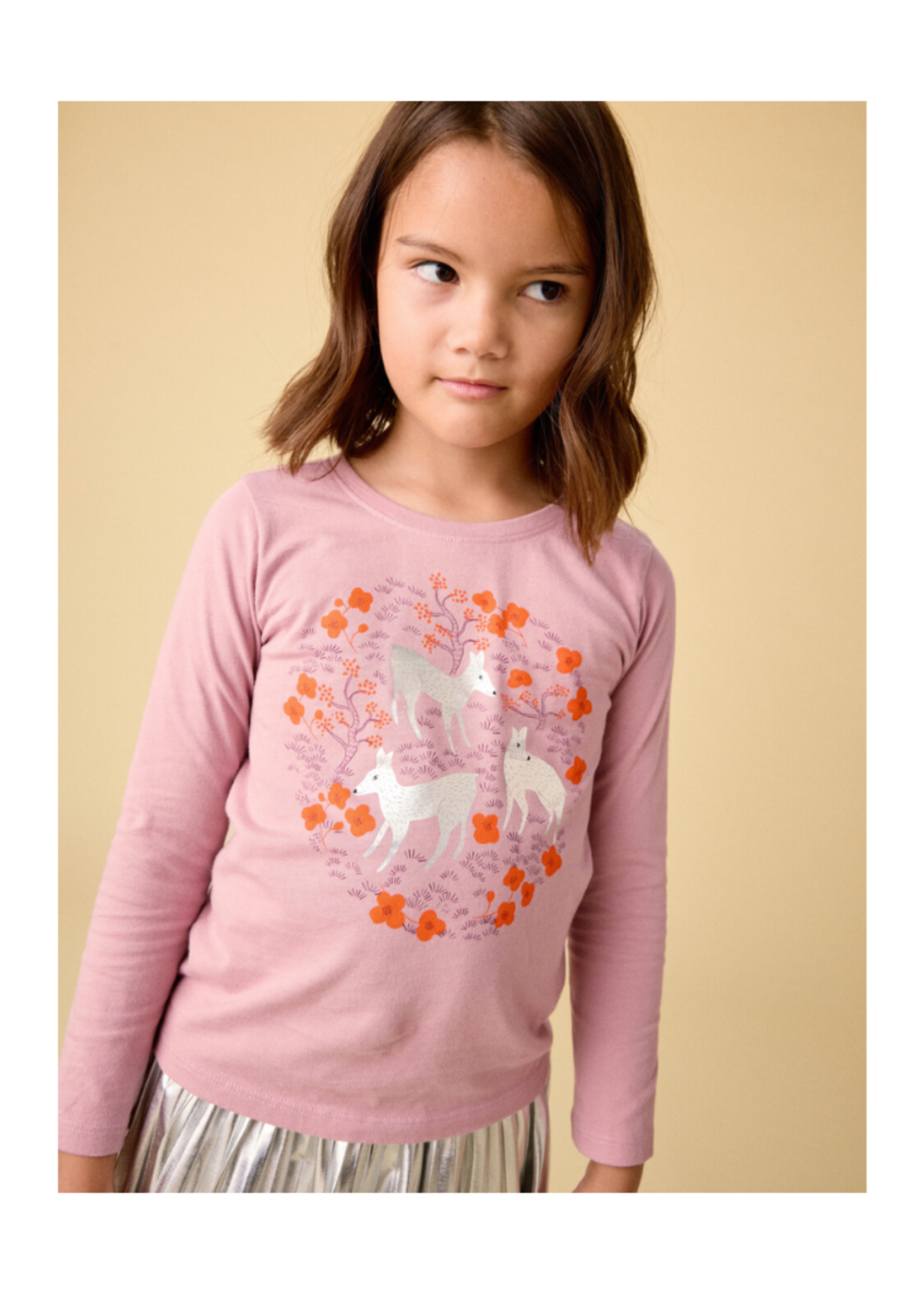 Tea Collection Pearly Deer Graphic Tee