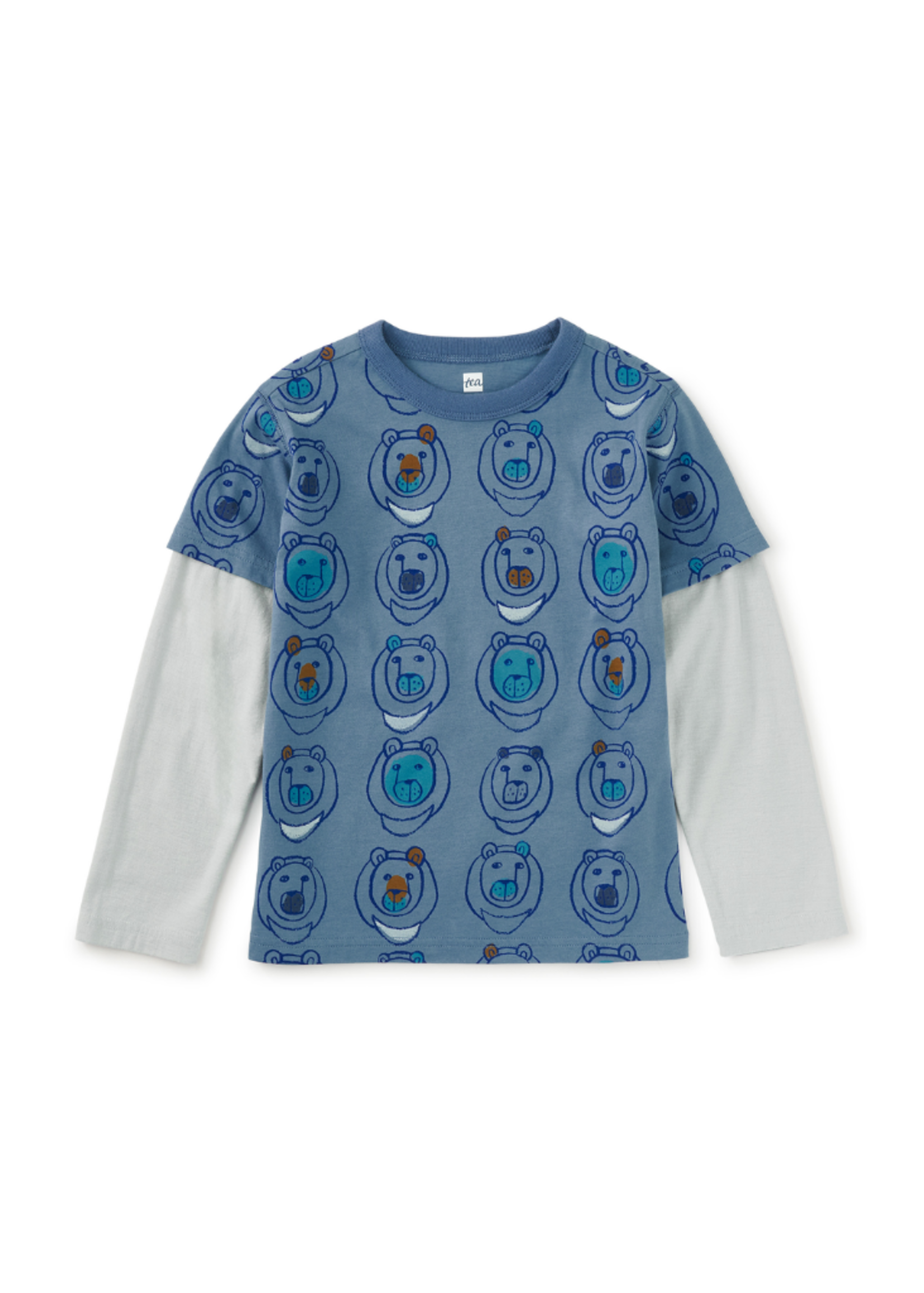 Tea Collection Printed Layered Sleeve Tee