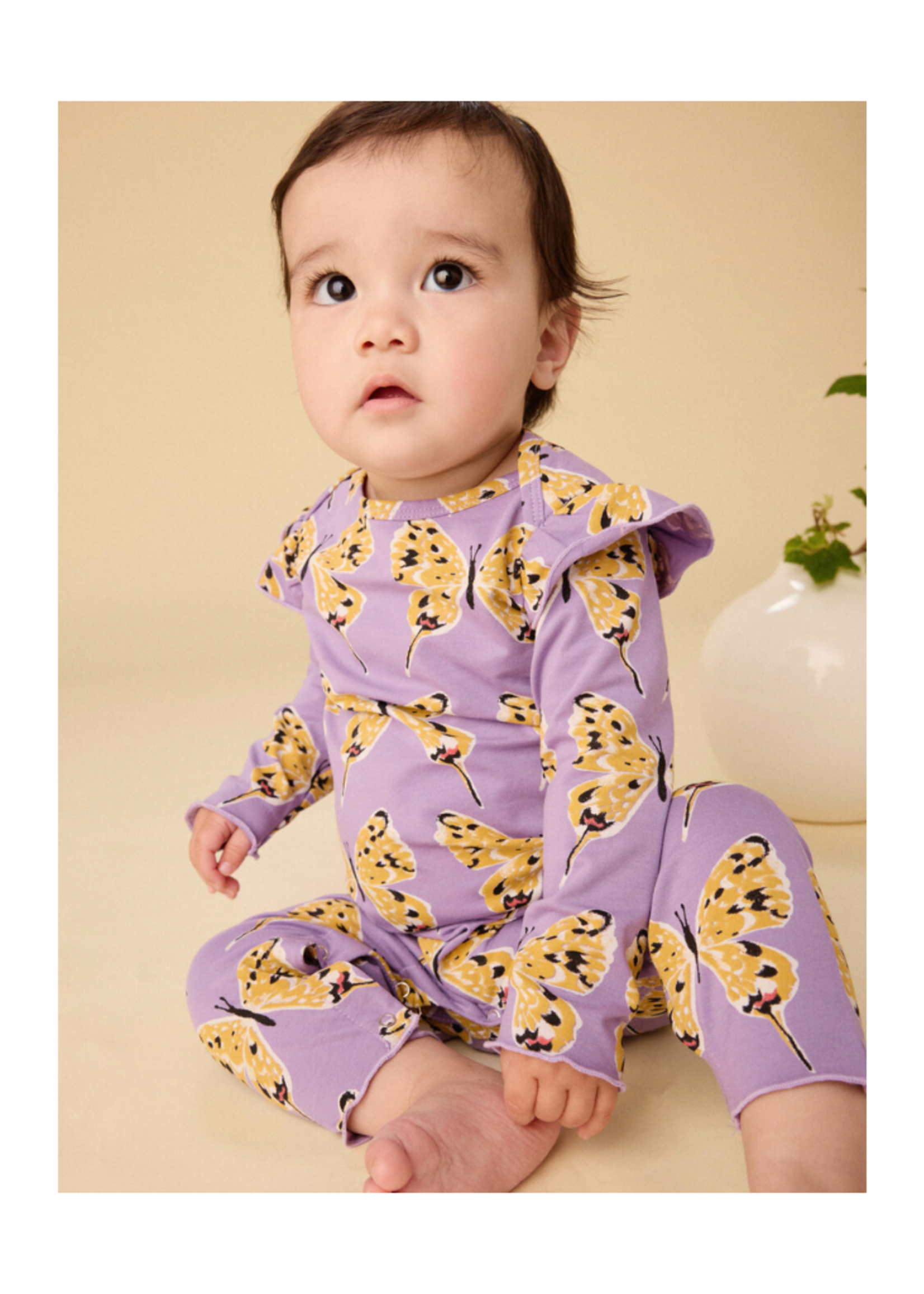 Tea Collection Ruffle Shoulder Baby Romper