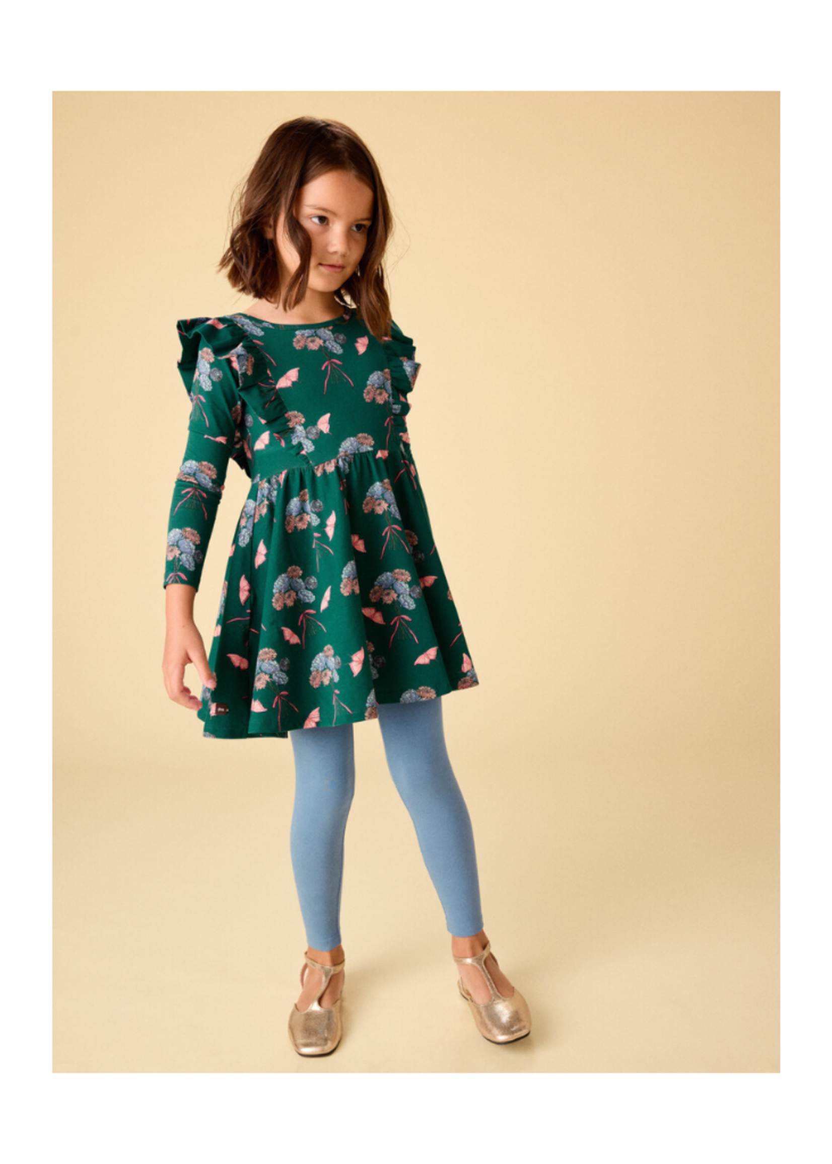 Tea Collection Ruffle Shoulder Ballet Dress