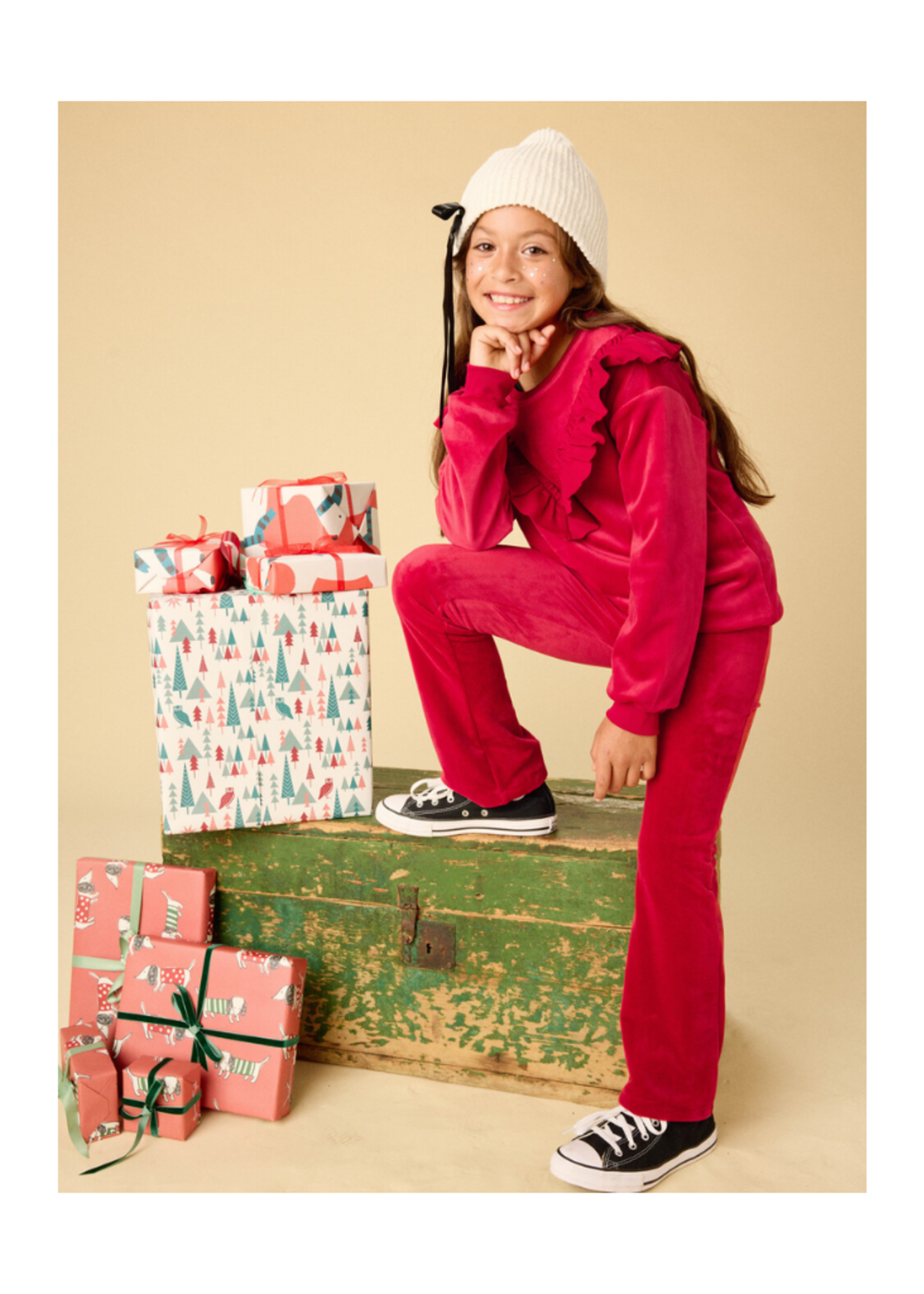 Tea Collection Velour Ruffle Tunic Top