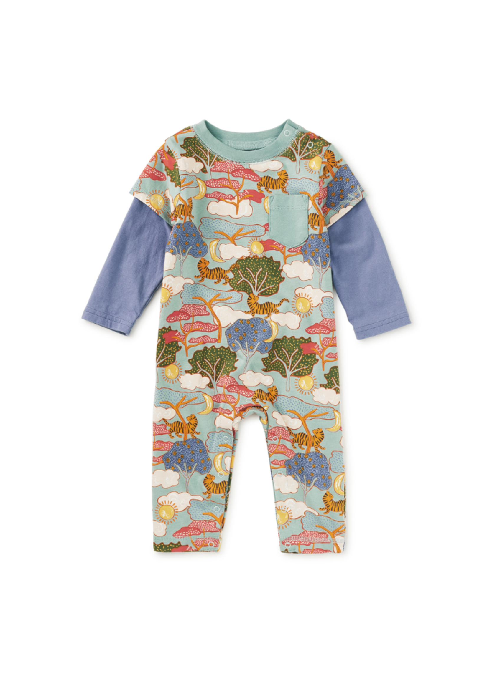 Tea Collection Layered Button-Up Baby Romper