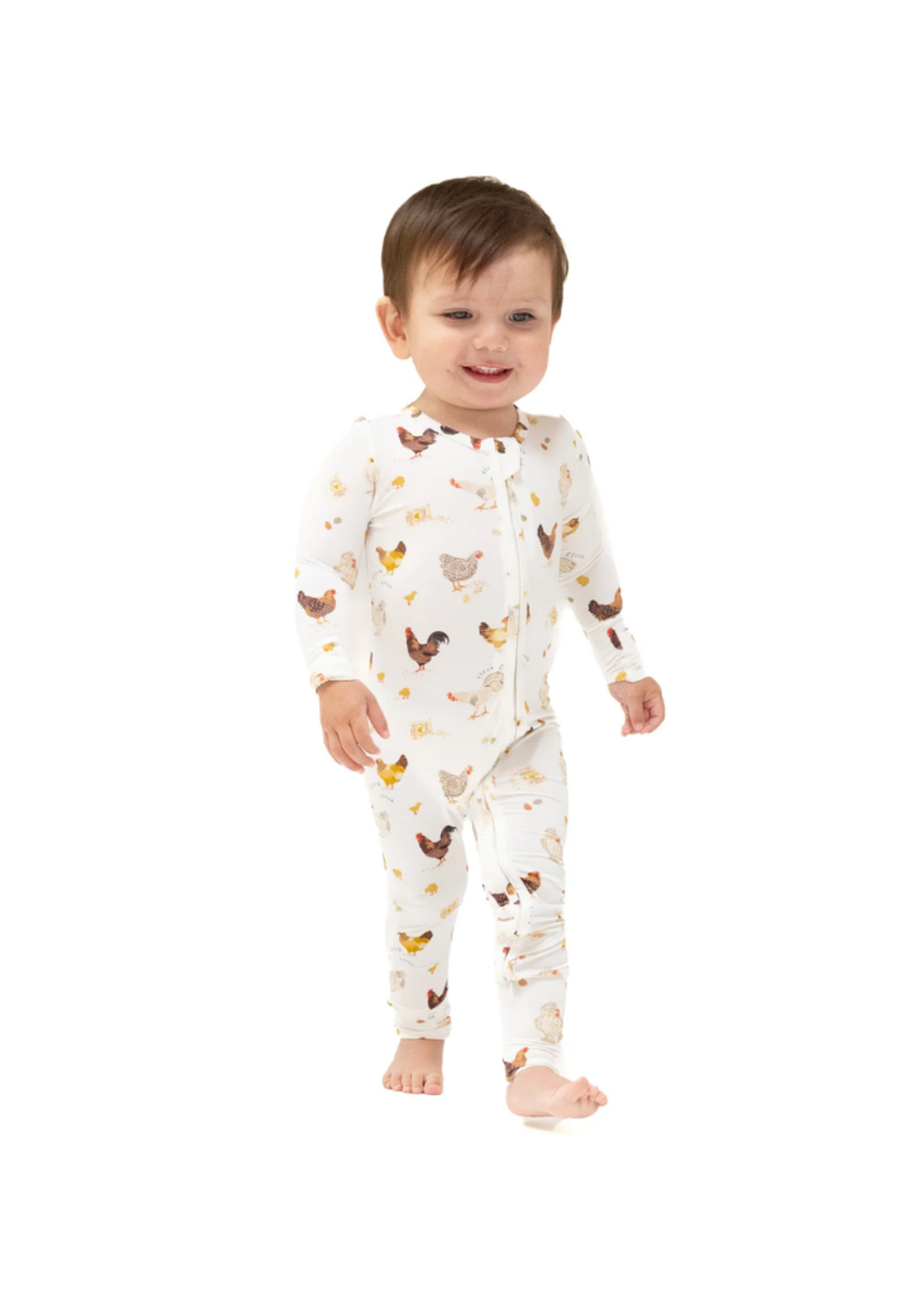 Angel Dear Collector Chickens Zipper Romper