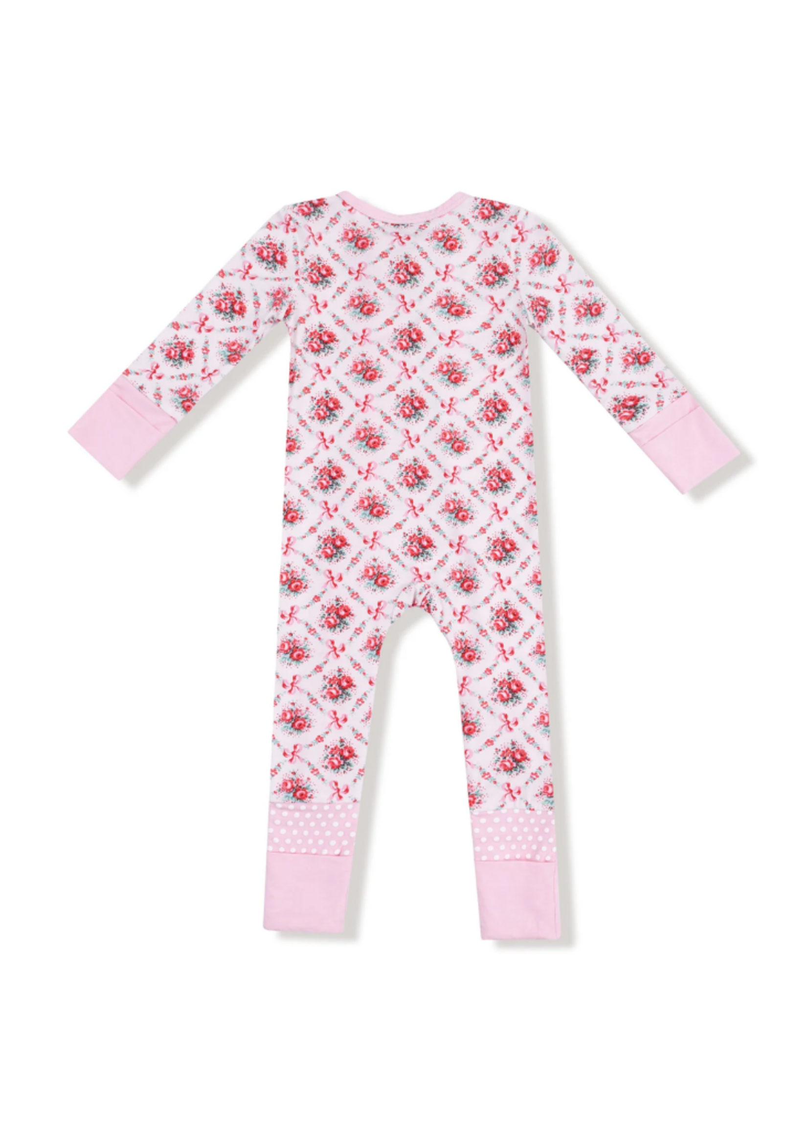 Angel Dear Rose Bow Lattice Zipper Romper