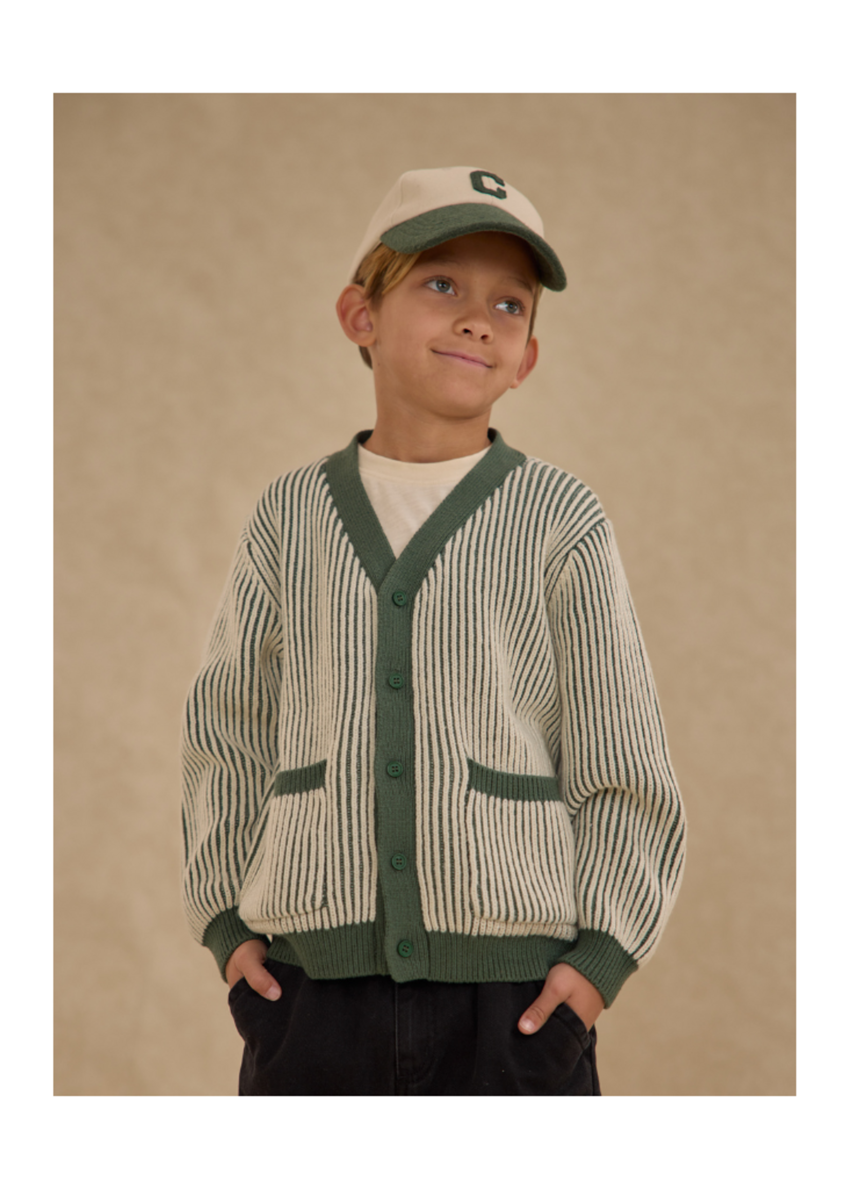 Rylee + Cru Haywood Cardigan - Green Stripe