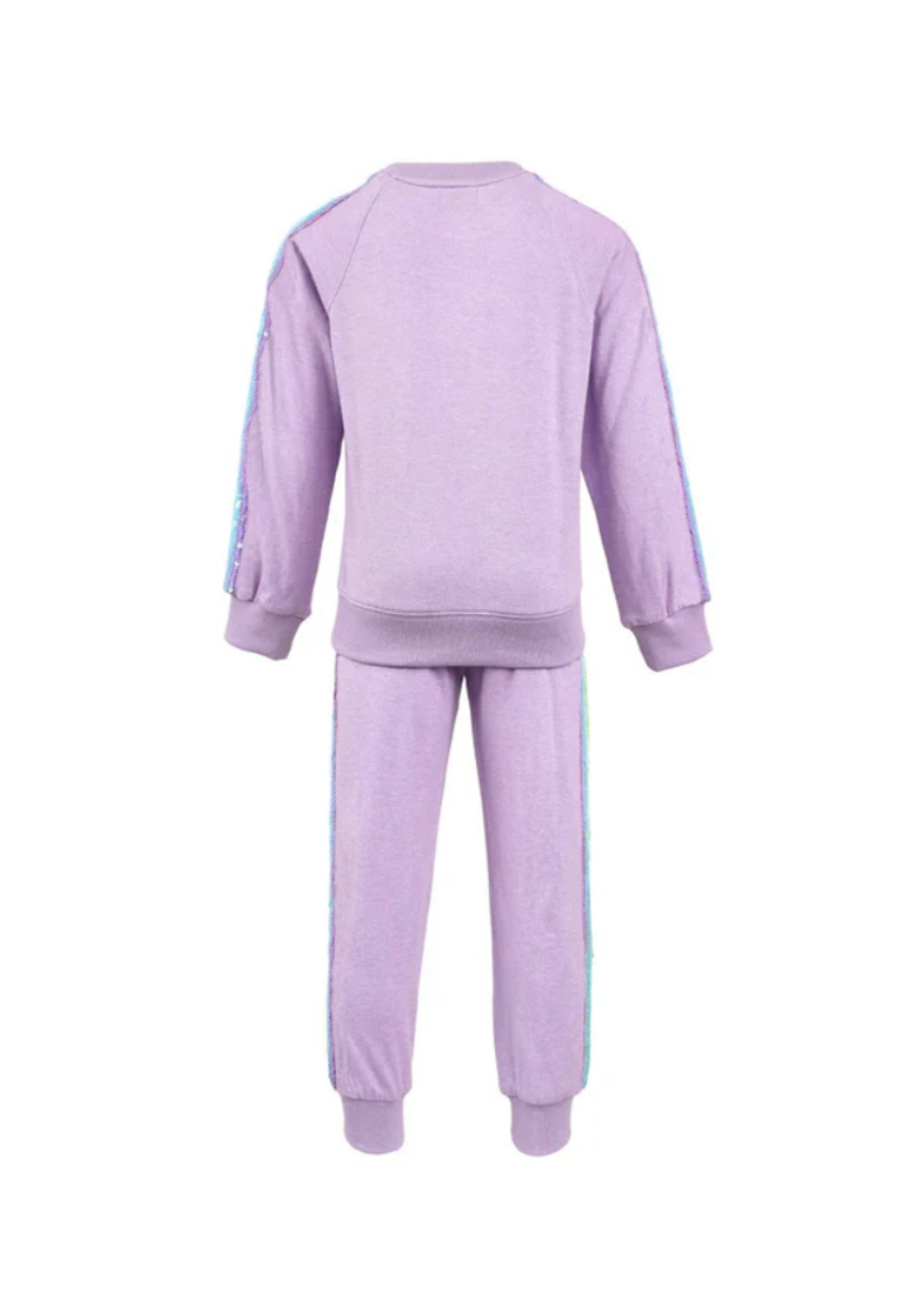 Lola + The Boys Lavender Rainbow Sequin Set