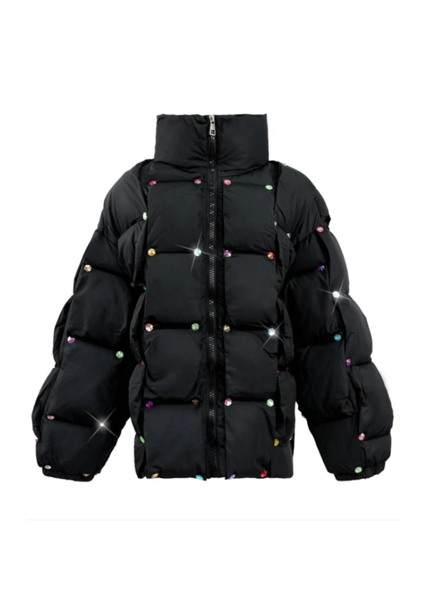 Lola + The Boys Rainbow Gem Quilted Puffer