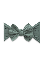 Baby Bling Shabby Dot Knot Headband - Fern/Black Dot