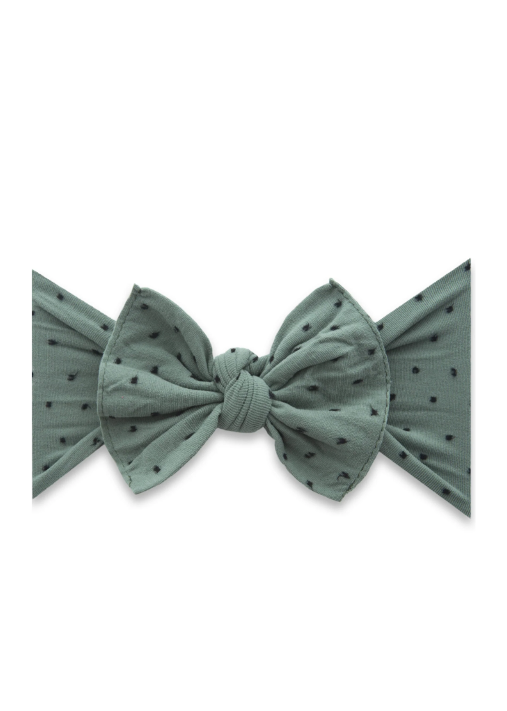 Baby Bling Shabby Dot Knot Headband - Fern/Black Dot