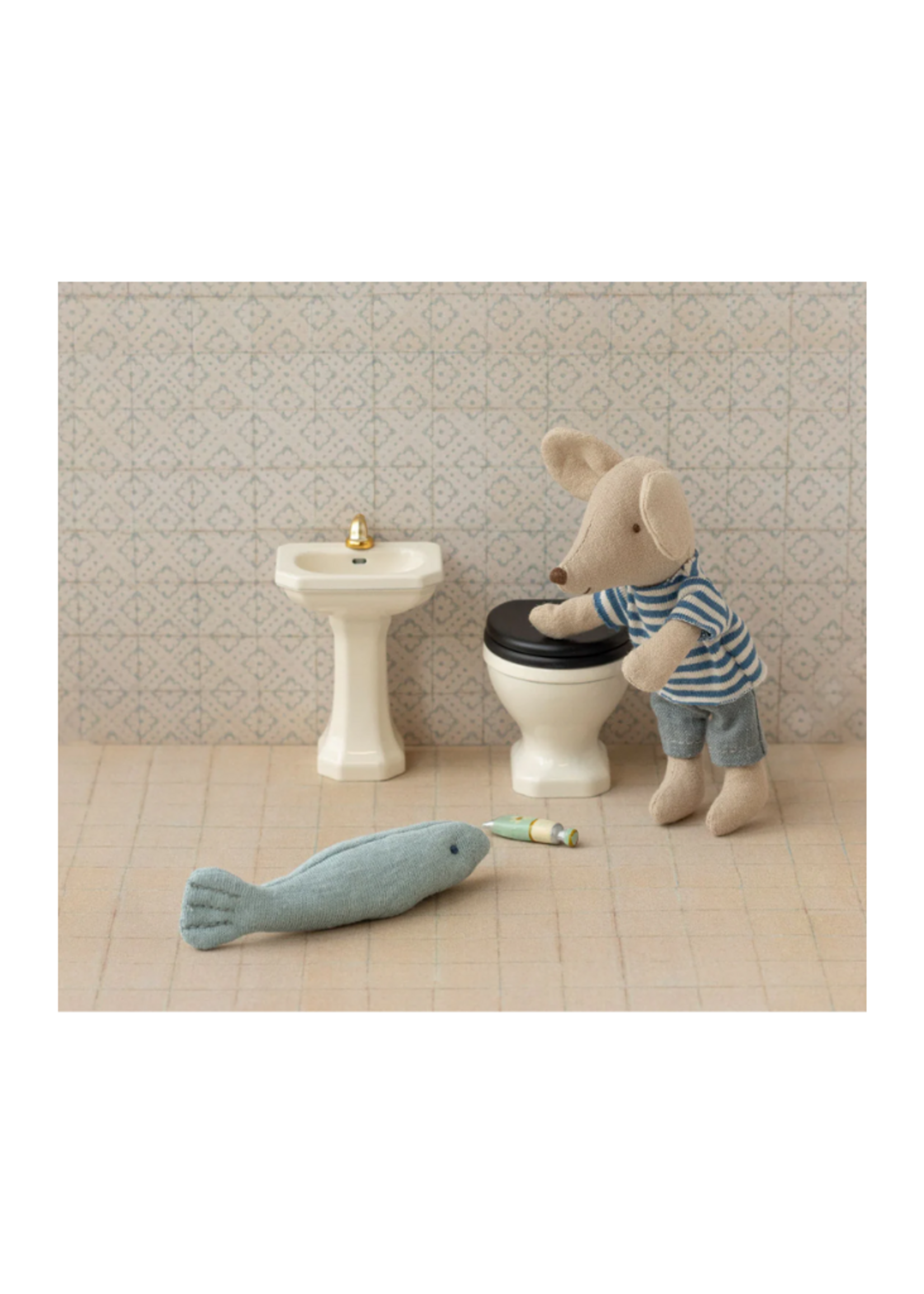 Maileg Bathroom Sink, Mouse - Off White