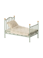 Maileg Vintage Single Bed, Mouse - Mint