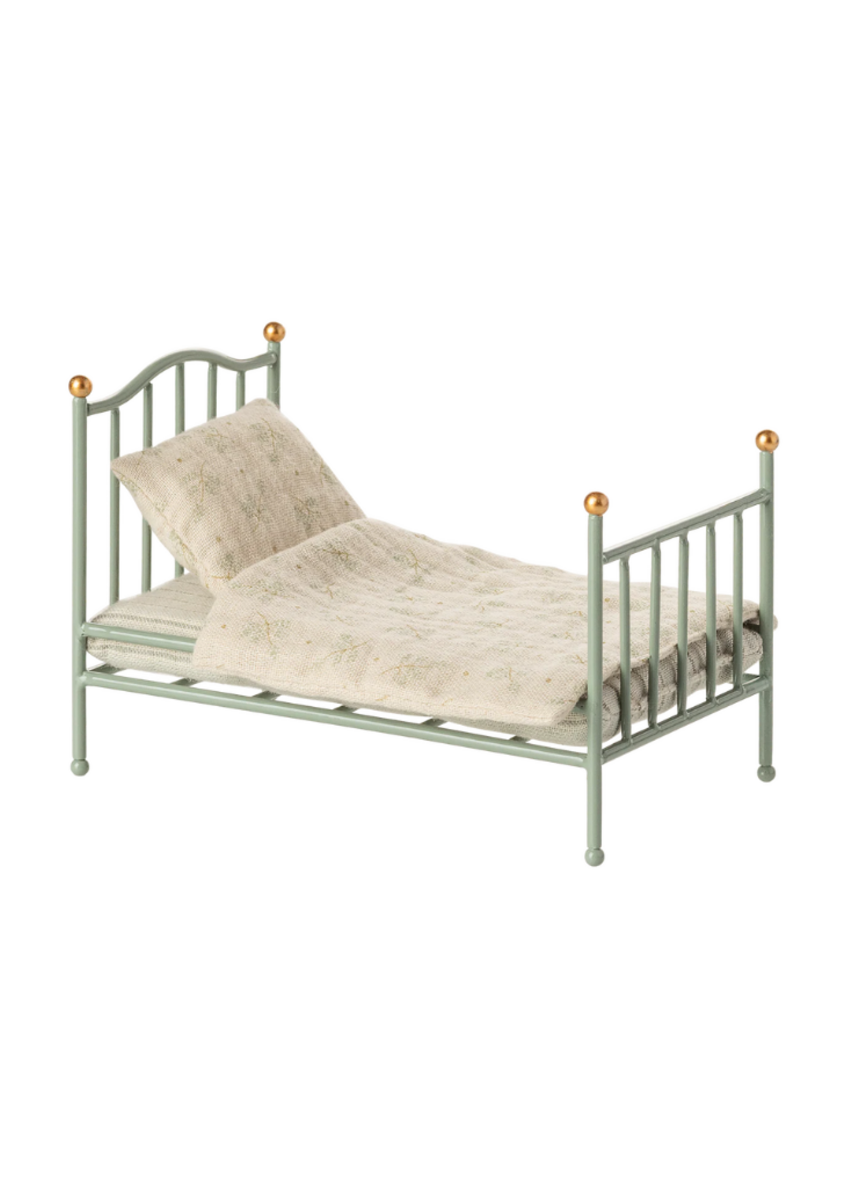 Maileg Vintage Single Bed, Mouse - Mint
