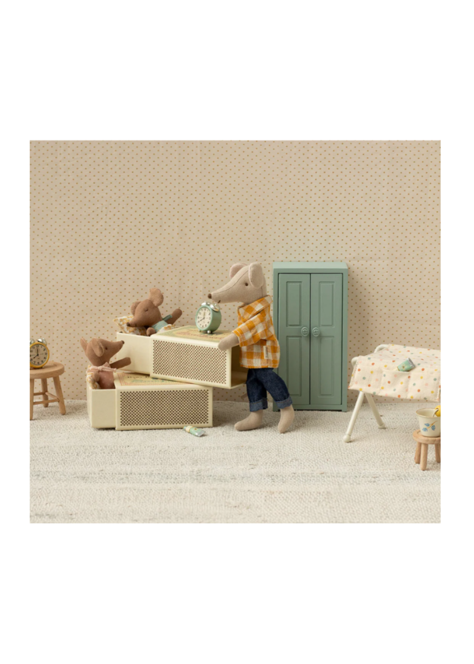 Maileg Sleepy Wakey Baby Mouse - Blue