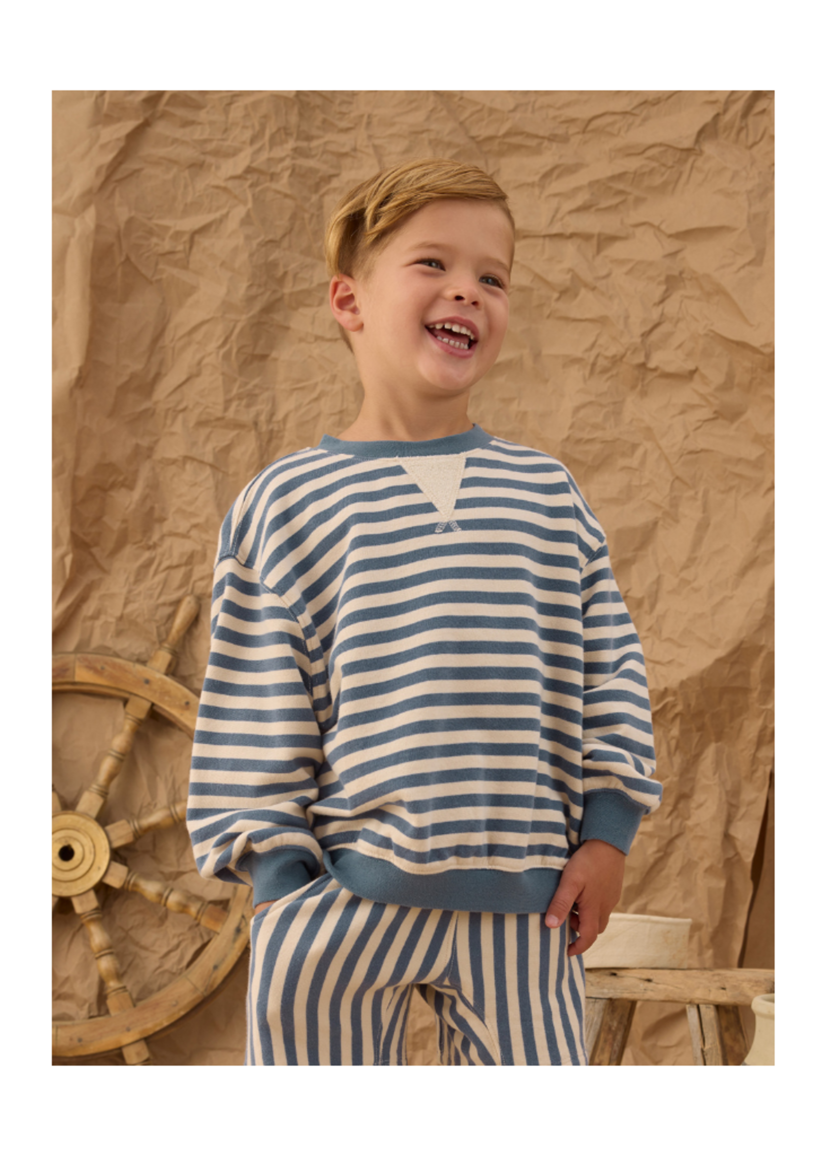 Rylee + Cru Oversized Crew - Marine Stripe