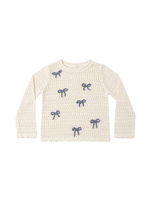 Rylee + Cru Crochet Knit Pullover - Bows