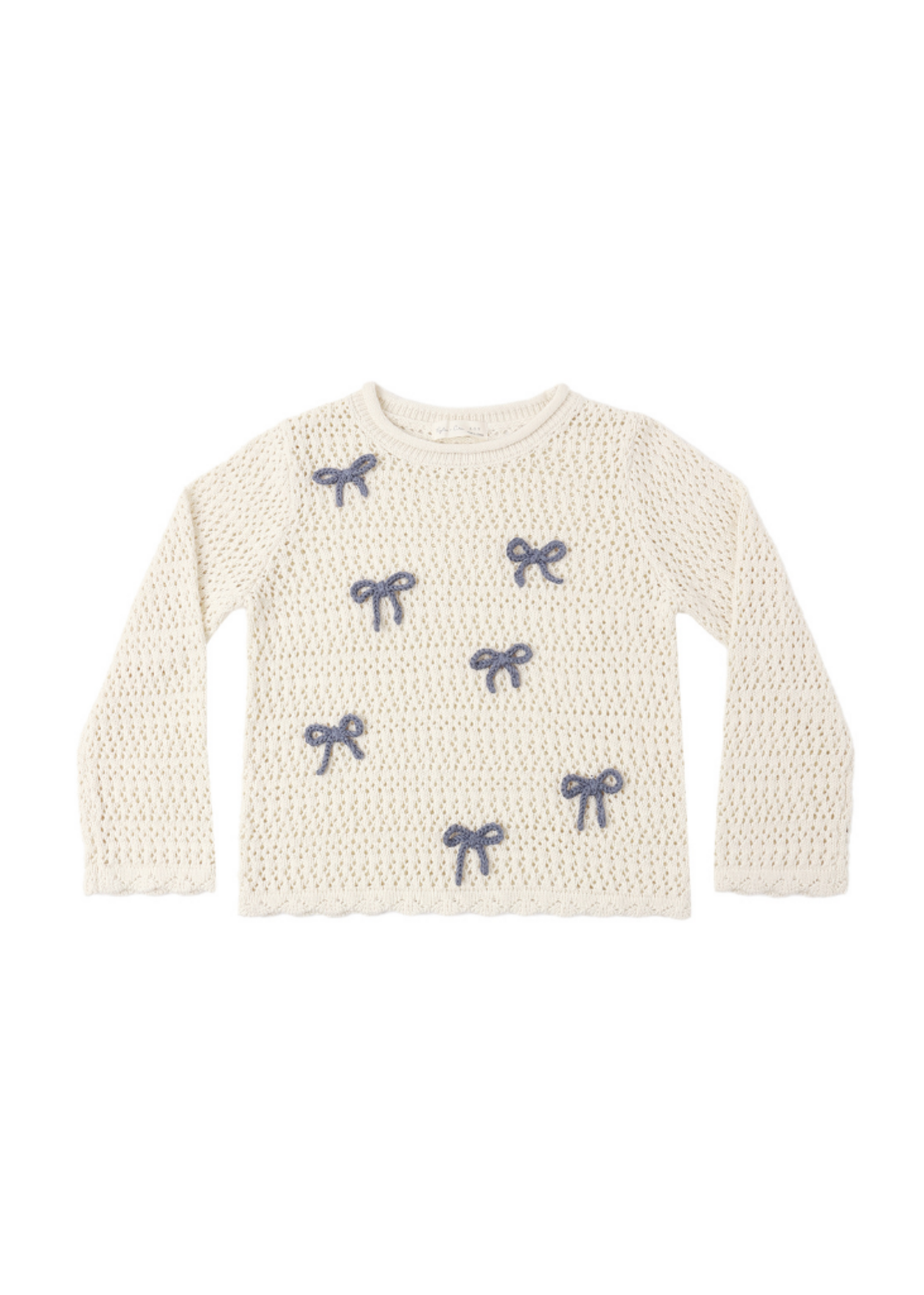 Rylee + Cru Crochet Knit Pullover - Bows