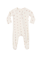Quincy Mae Bamboo Zip Footie - Valentine