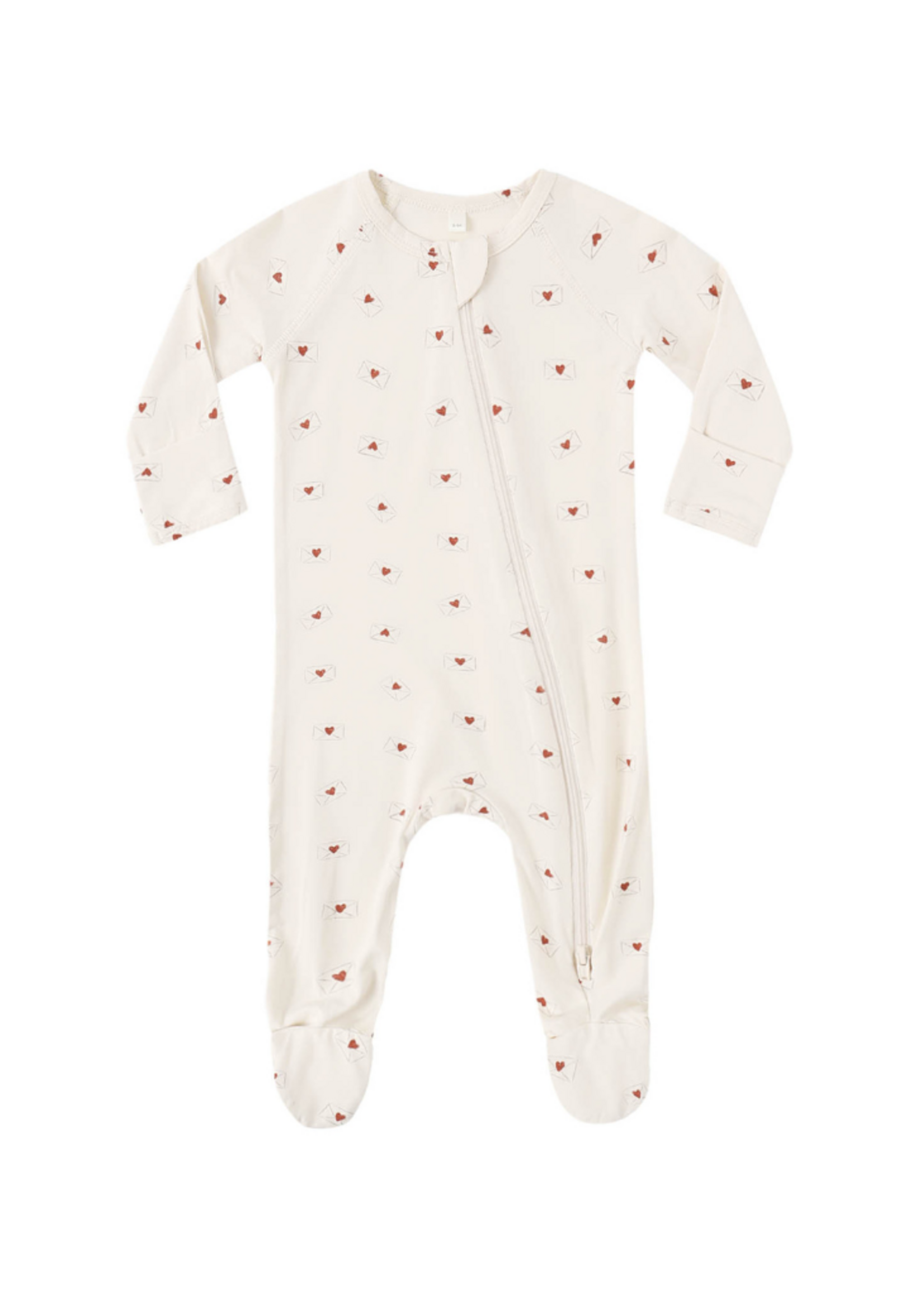 Quincy Mae Bamboo Zip Footie - Valentine