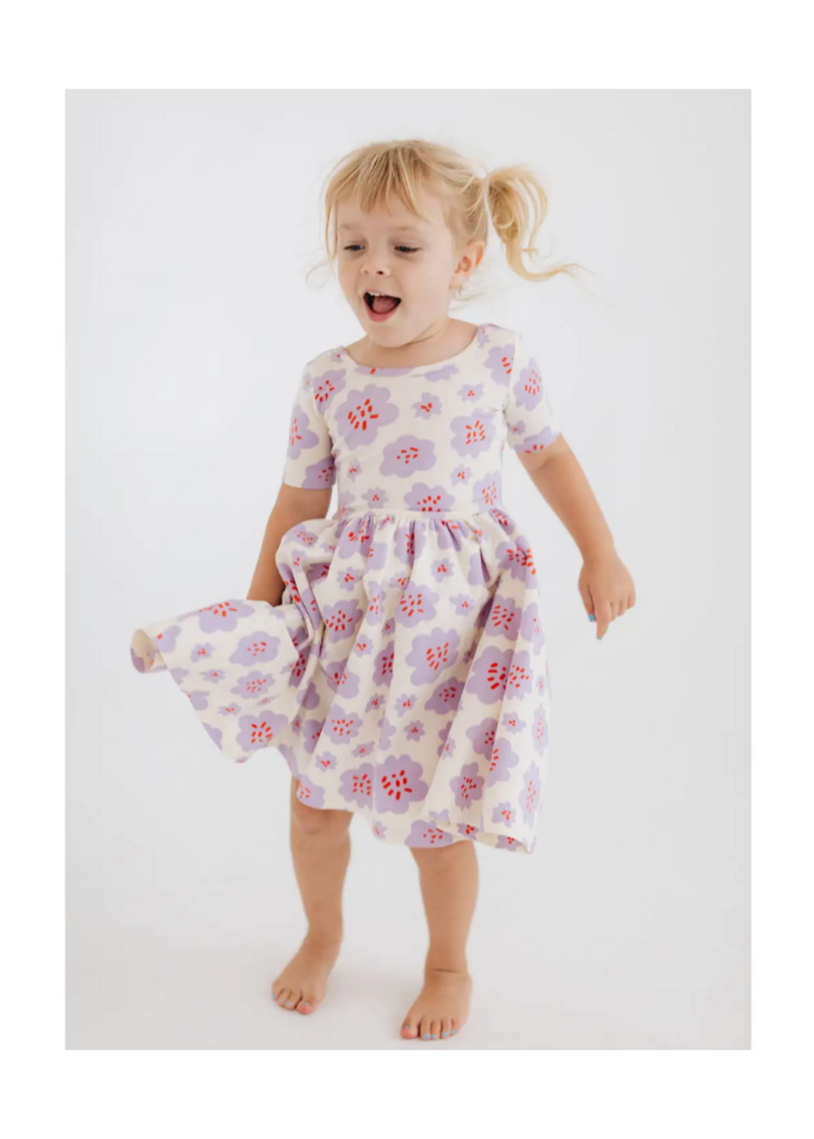 Good Apples Kids Lavender Blooms Twirl Dress