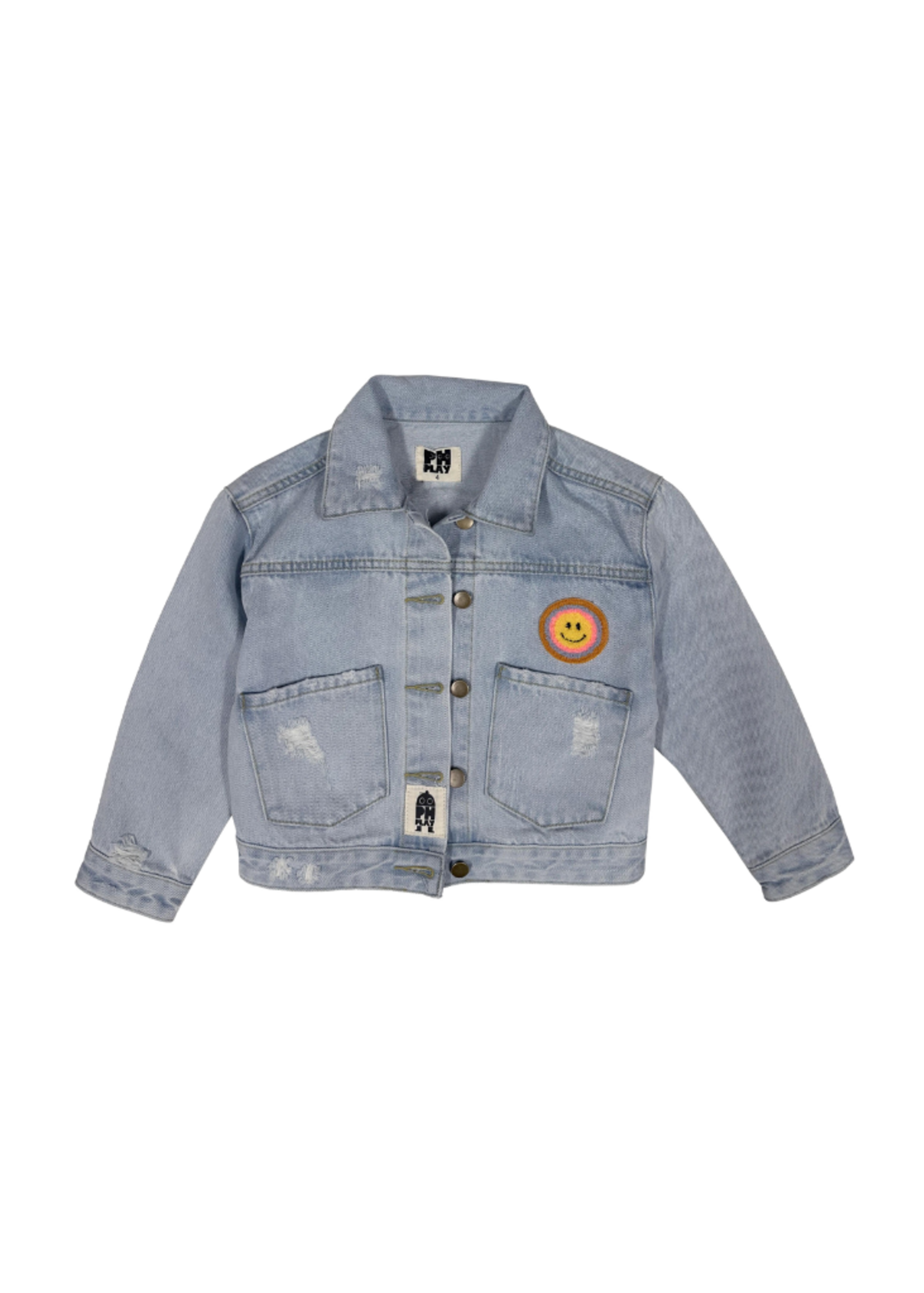Petite Hailey Patched Denim Jacket