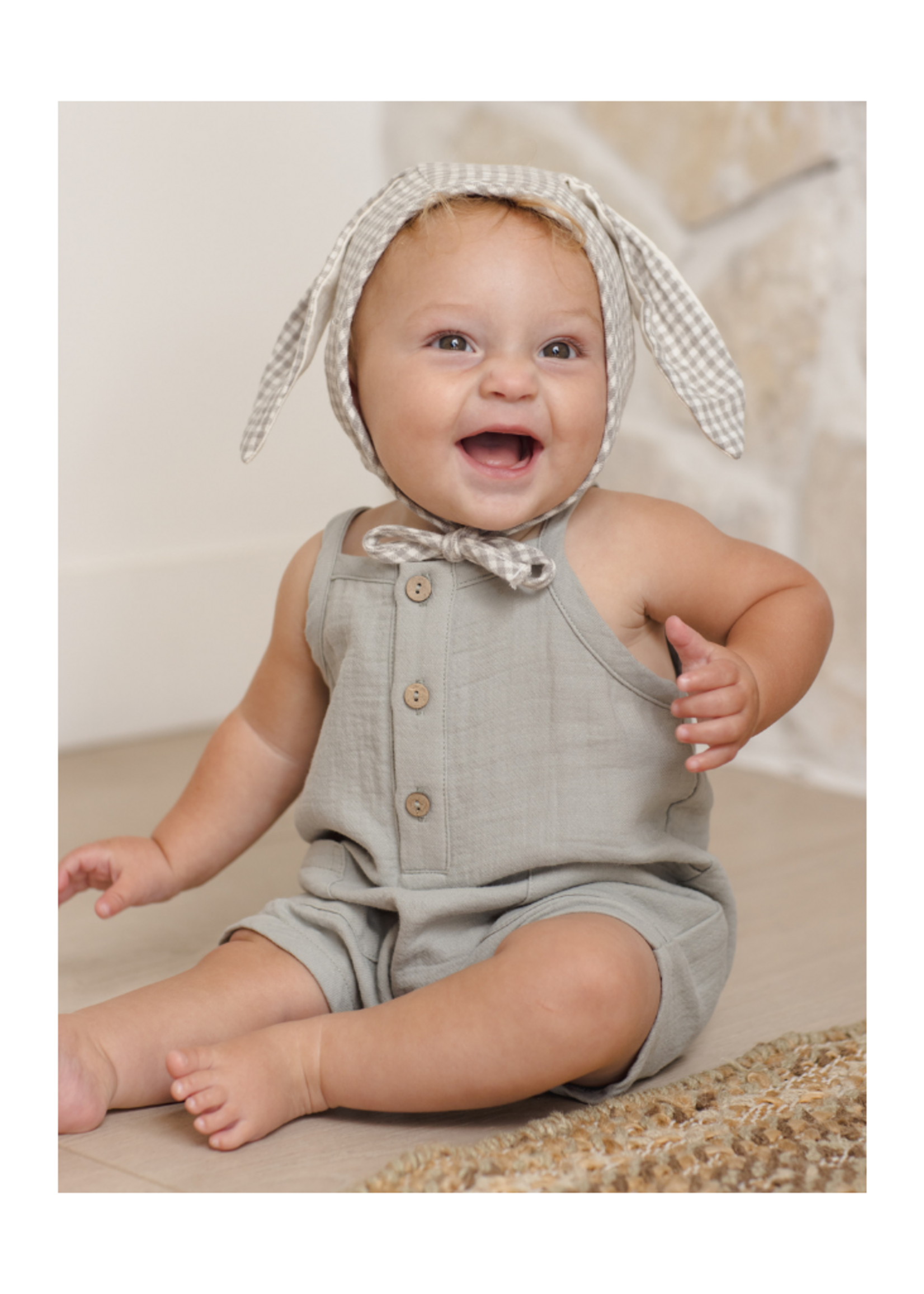 Quincy Mae Bunny Bonnet - Sage Gingham
