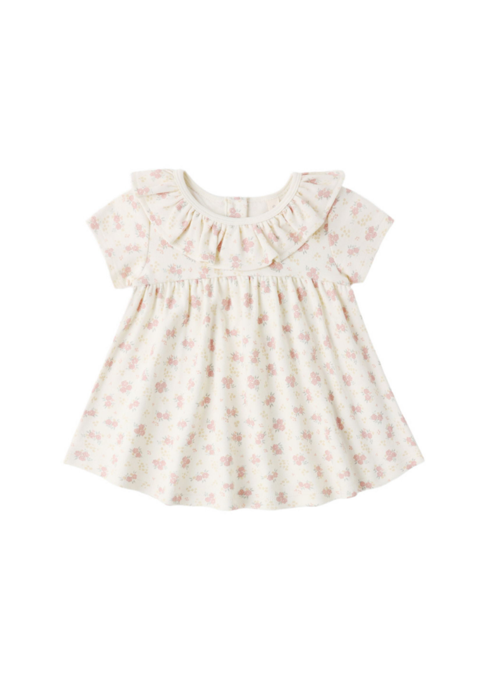Quincy Mae Ruffle Collar Jersey Dress - Flower Field